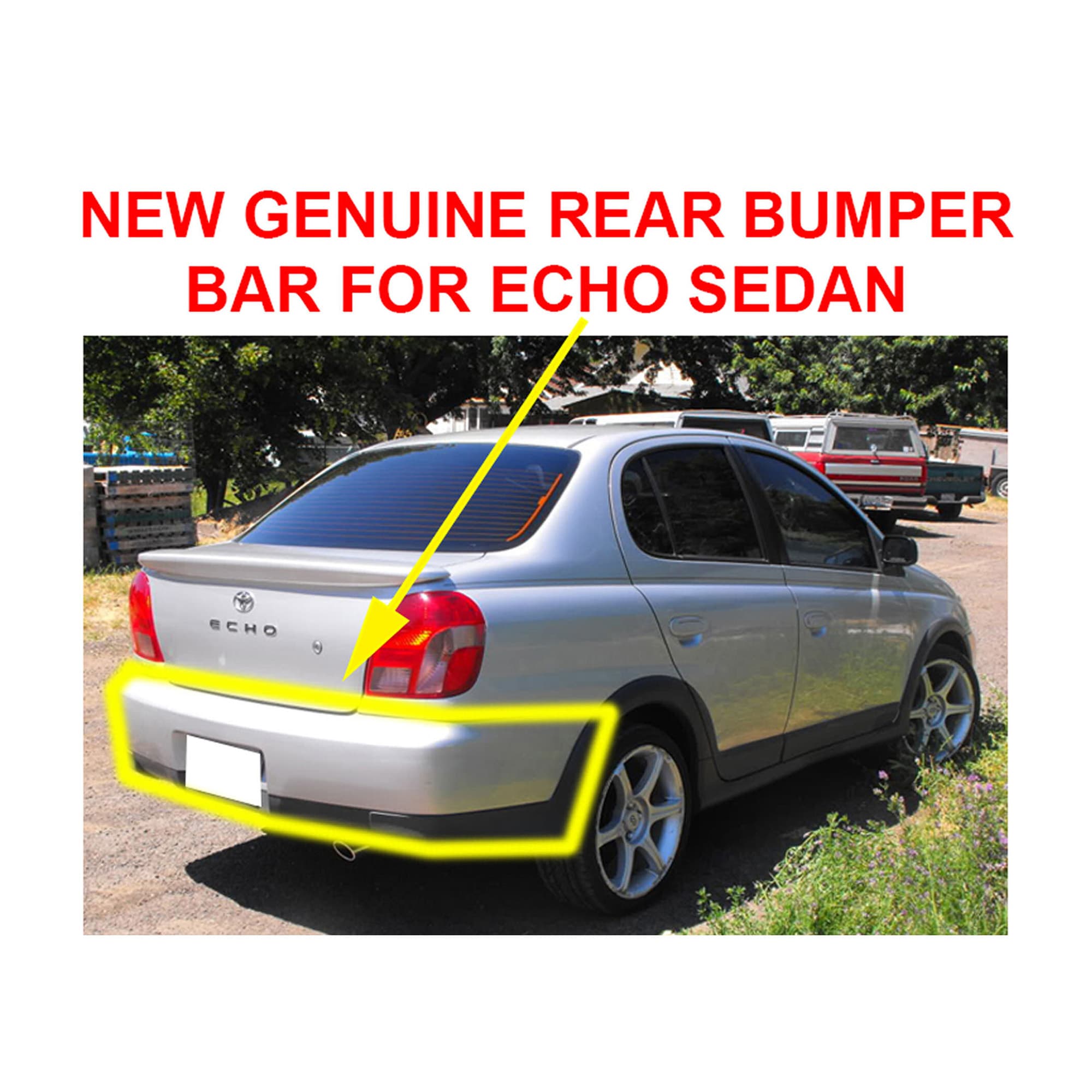 Genuine Rear Bar Bumper Bar Cover For Toyota Echo Sedan 1999~2002 view 2
