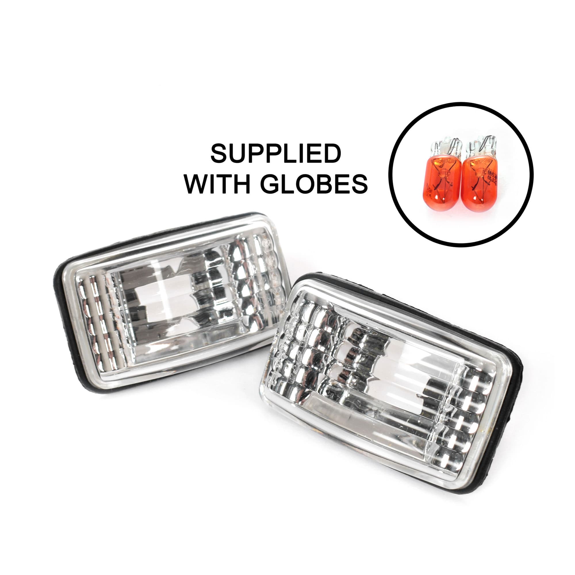 Pair Side Guard Indicator Light Clear Flasher Repeater Toyota Landcruiser J80