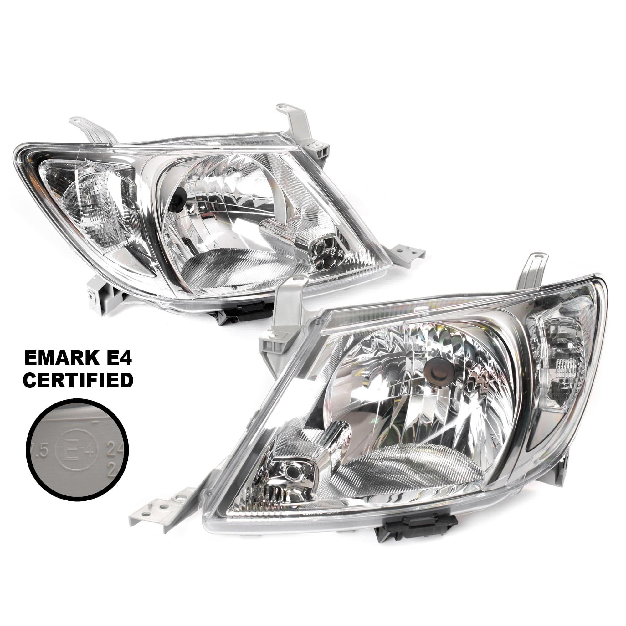 TYC Pair LH+RH Head Light Lamp (curved) For Toyota Hilux Ute 08~12 *Emark