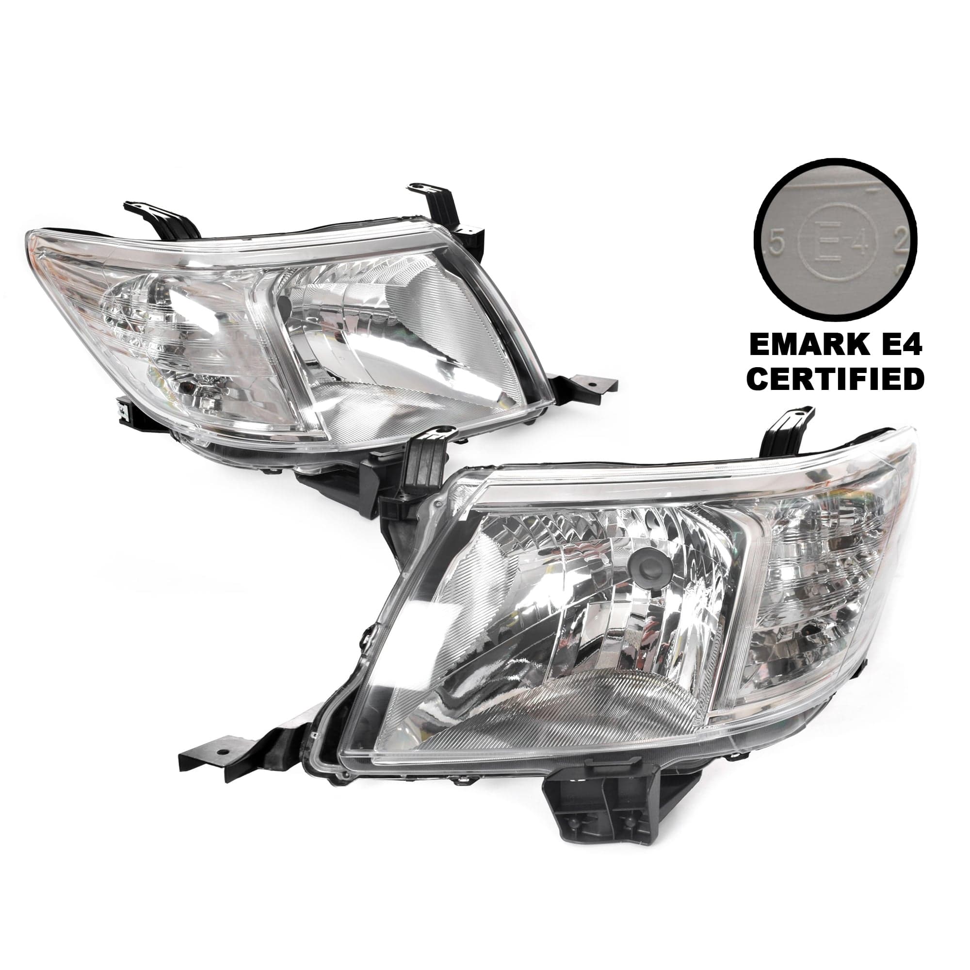 TYC Pair LH+RH Head Light Lamp Chrome For Toyota Hilux 11~15 *Emark