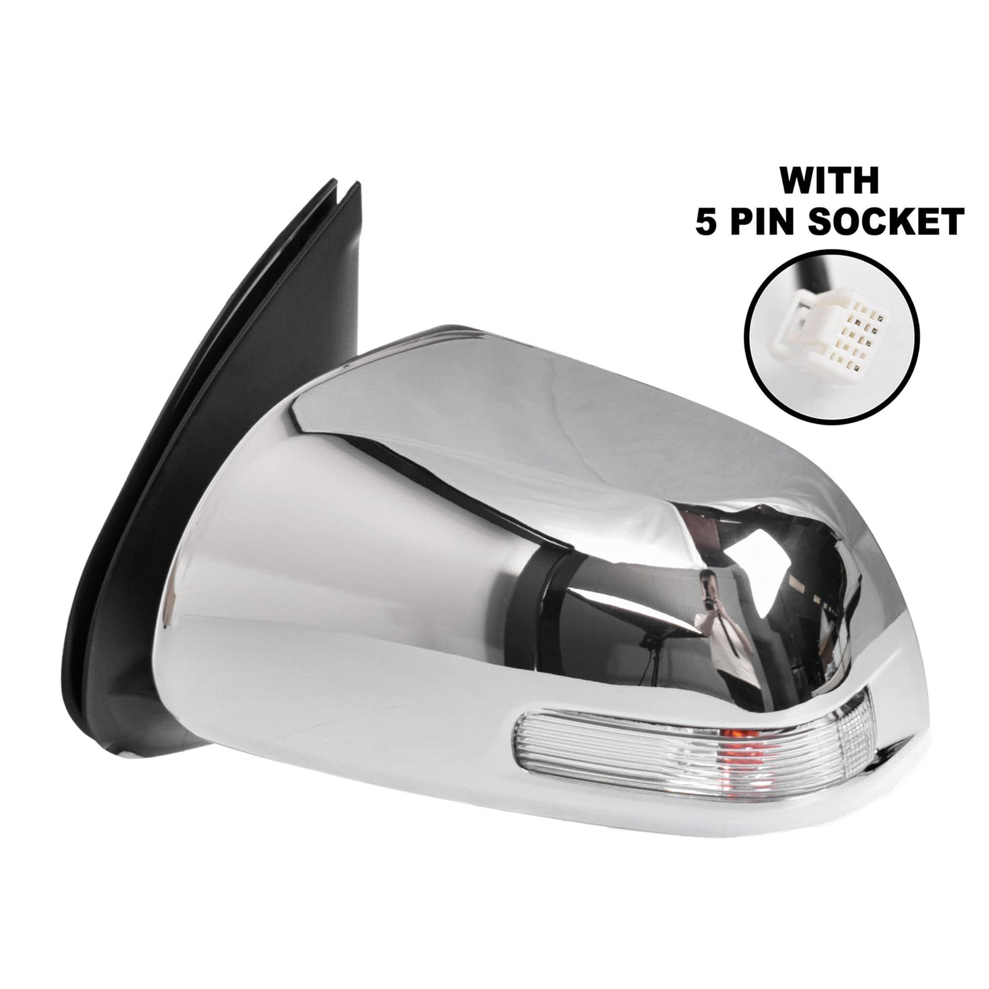LH Left Electric Mirror With Light Chrome For Toyota Hilux Ute 2WD 4WD 10~15