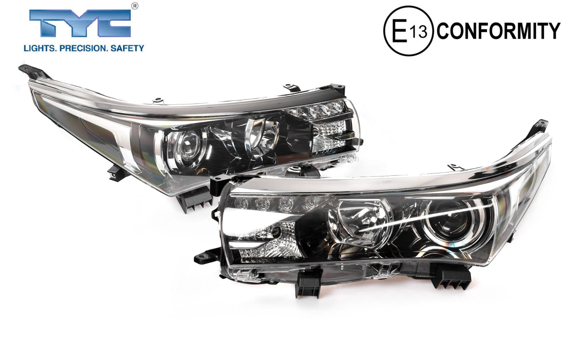 Pair LH+RH Head Light Lamp With LED For Toyota Corolla ZRE172 Sedan ZR