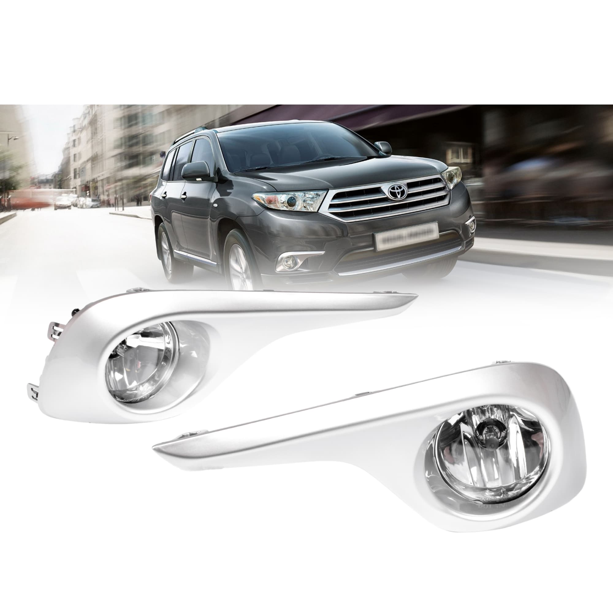 Full Set Fog Light Lamp KIT Paint For Toyota Kluger GSU40 Series 2