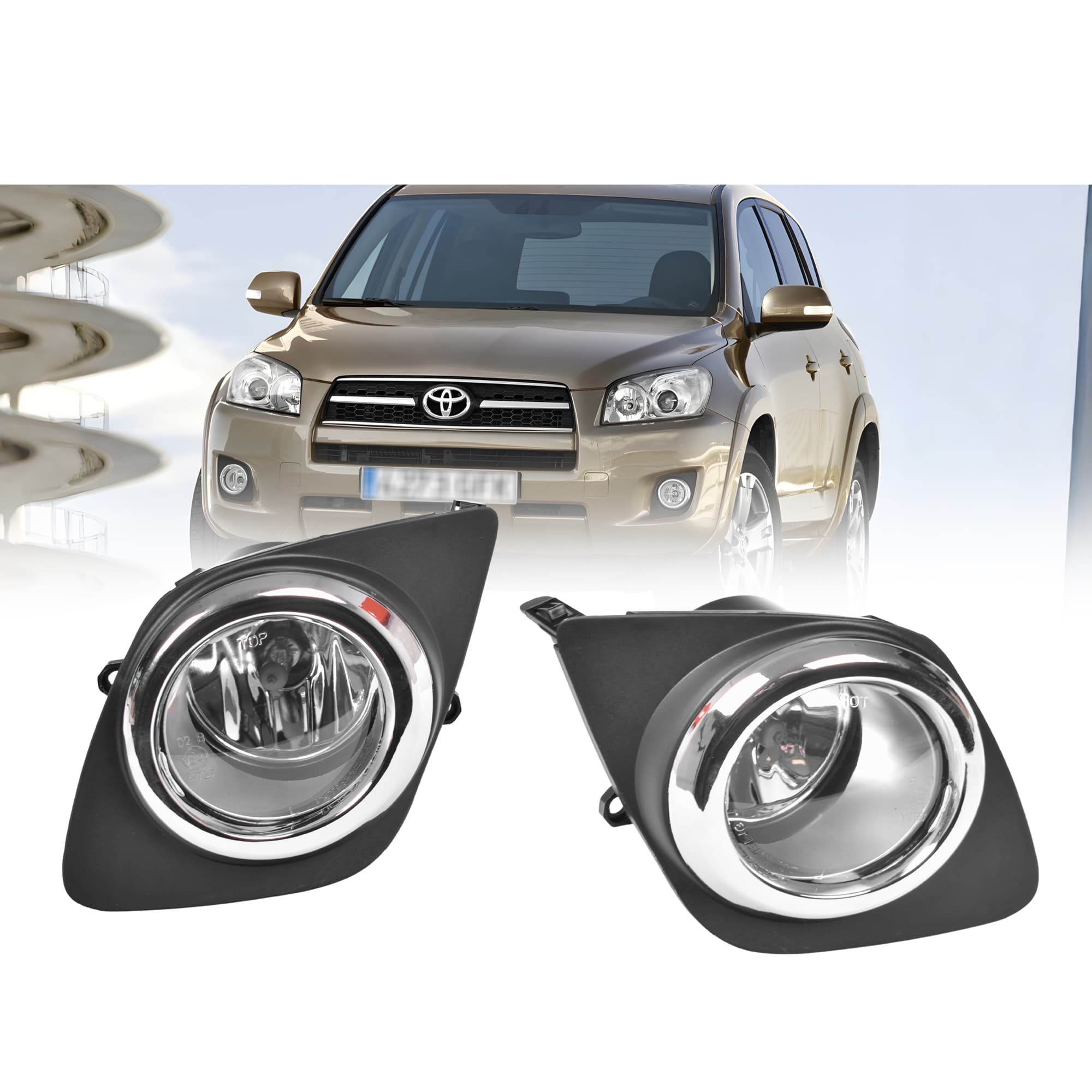 Full Set Fog Light Spot Driving Lamp KIT For Toyota RAV4 ACA30 Series