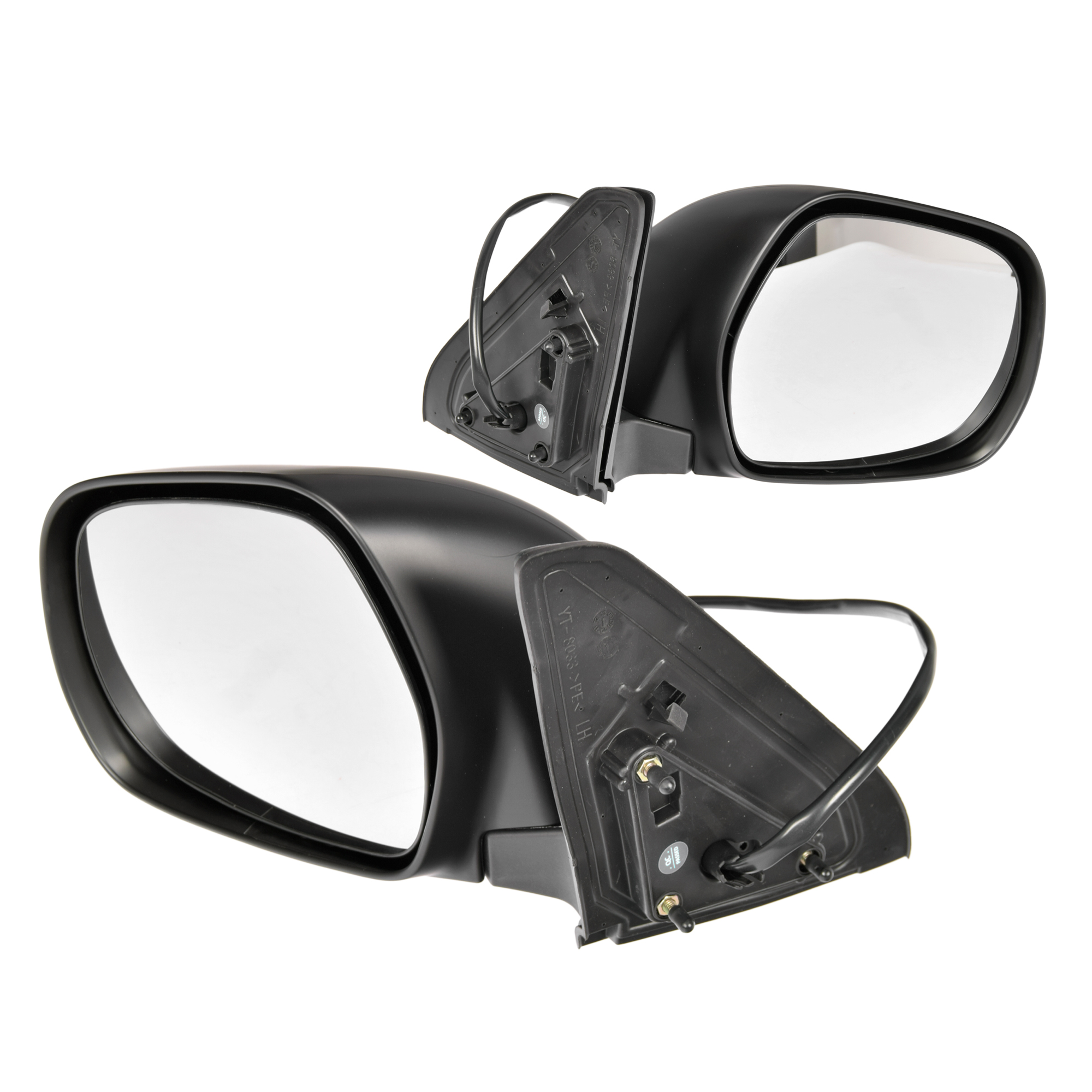 TYC Pair L+R Electric Door Mirror BLK Toyota Landcruiser Prado J120 02~09 *Emark view 2