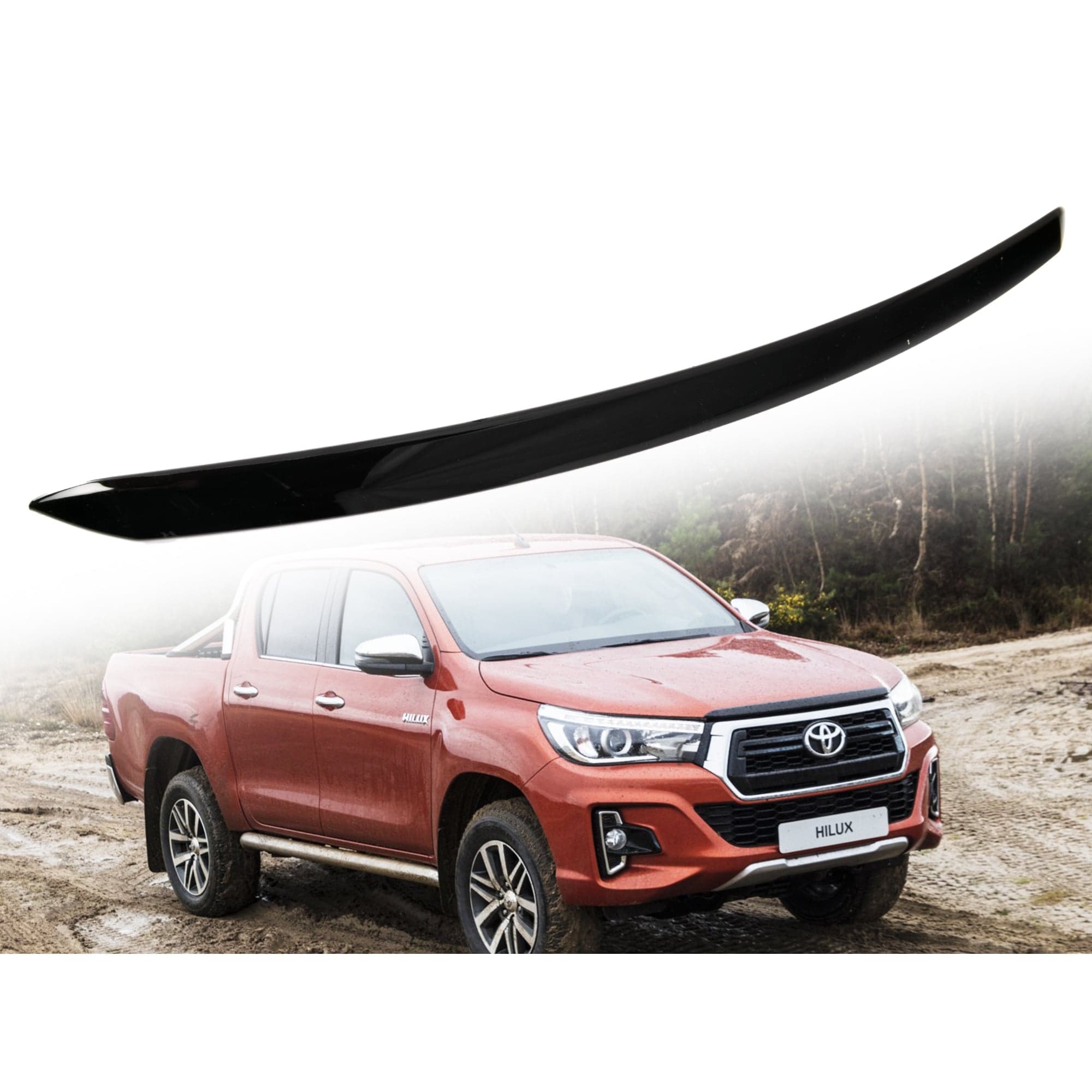 Bonnet Hood Mould Garnish Trim Black For Toyota Hilux