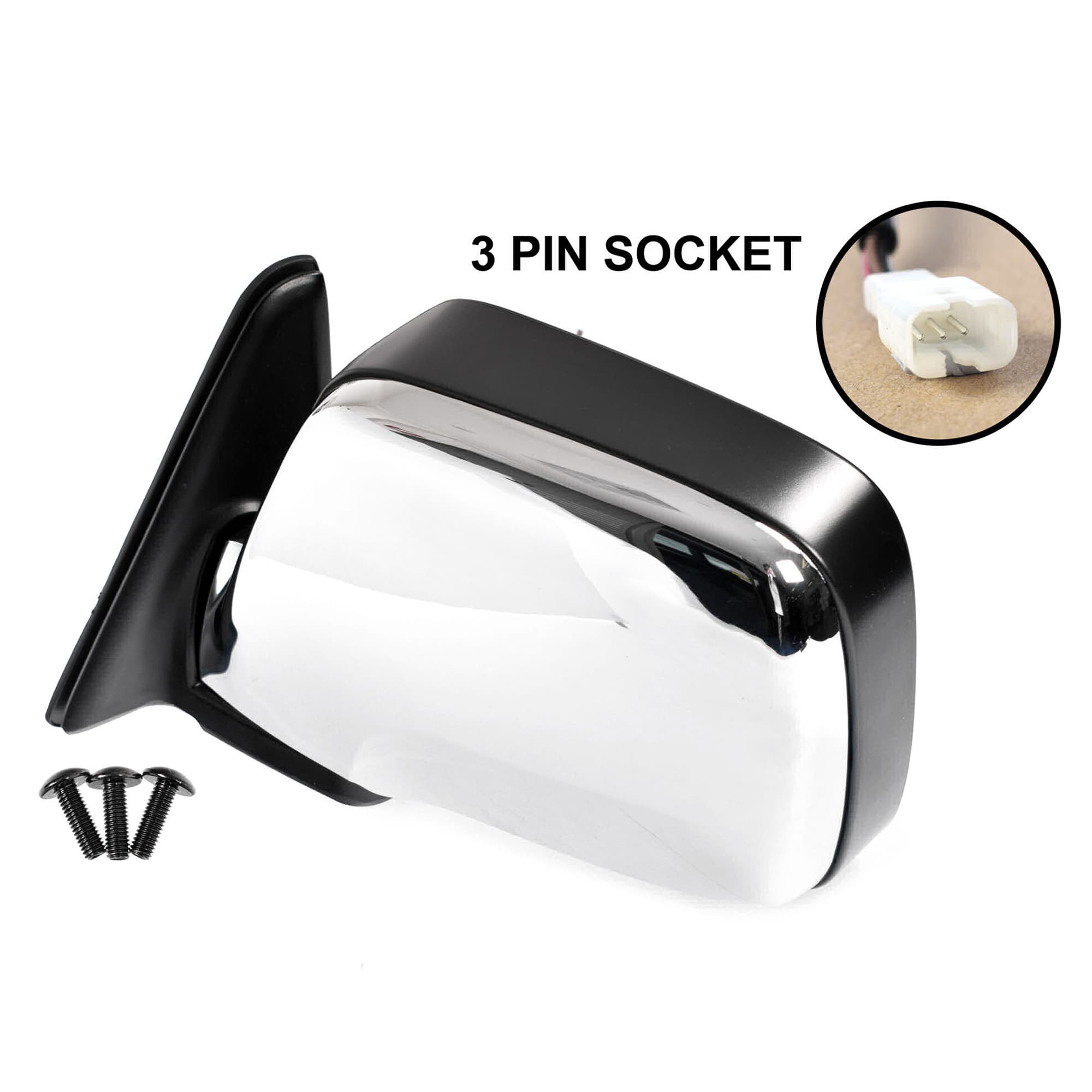 LH Left Hand Electric Door Mirror For Toyota Landcruiser 80 Series 90~98 Chrome