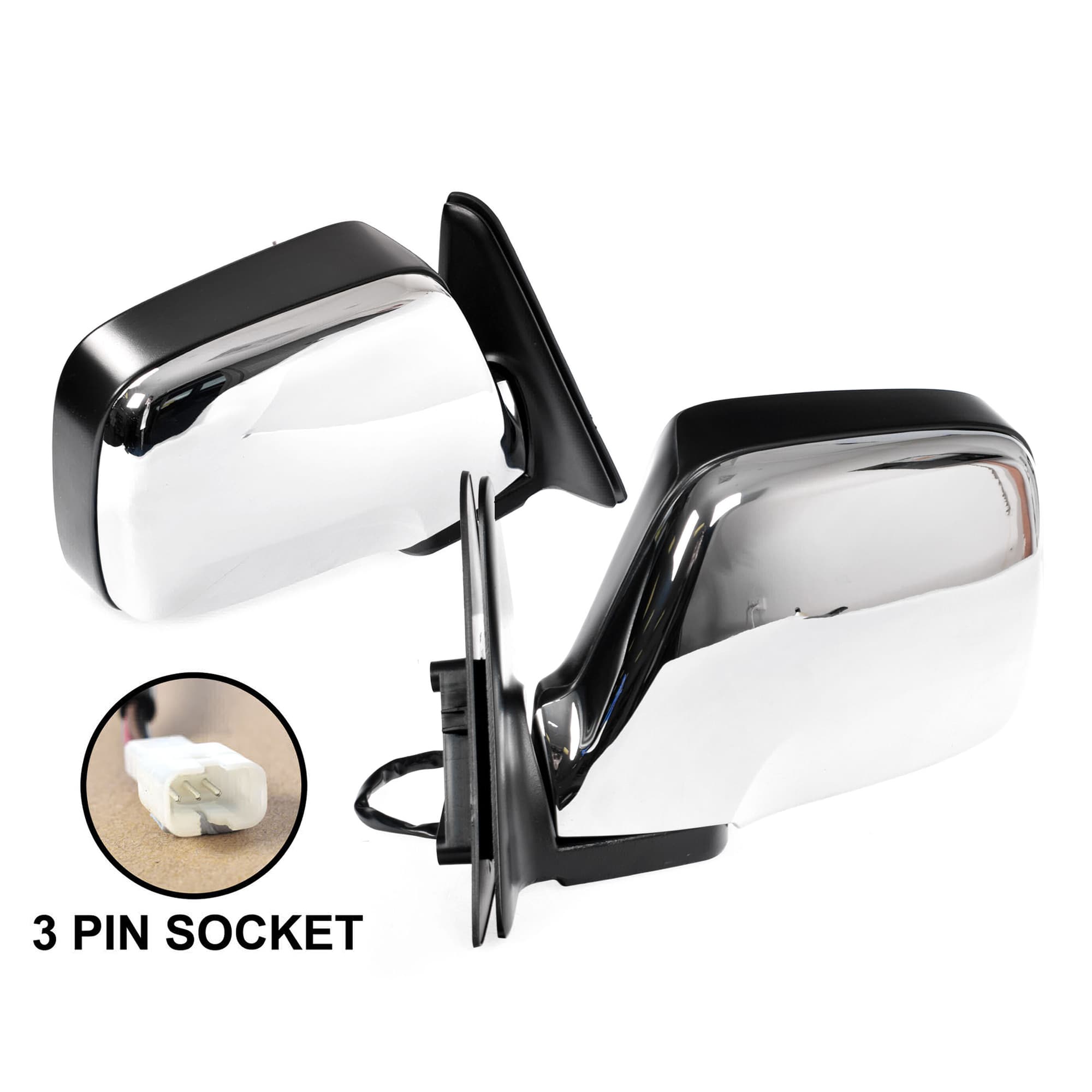 Pair LH+RH Electric Door Mirror For Toyota Landcruiser 80 Series 90~98 Chrome