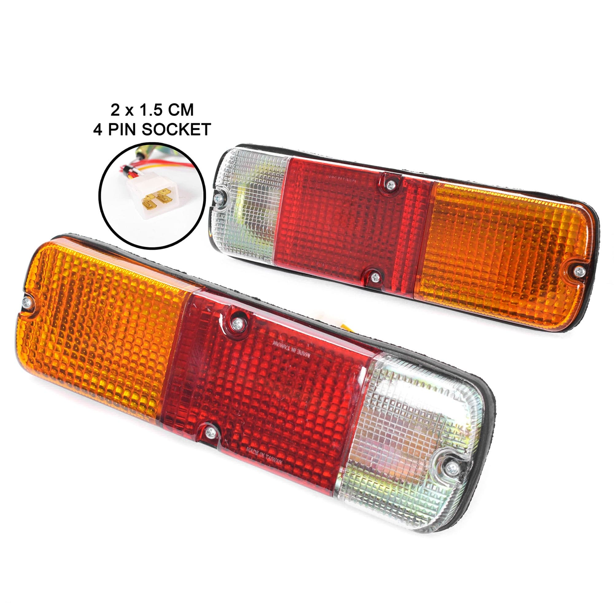 Pair LH+RH Tail Light Lamp 245mm NO Base For Toyota Hilux / Landcruiser 1988-On