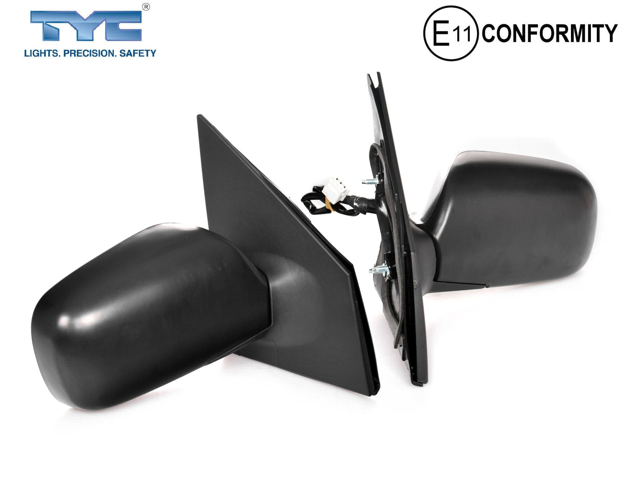 Set Pair LH+RH Electric Door Mirror Black For Toyota Echo 1999~2005 Sedan Hatch
