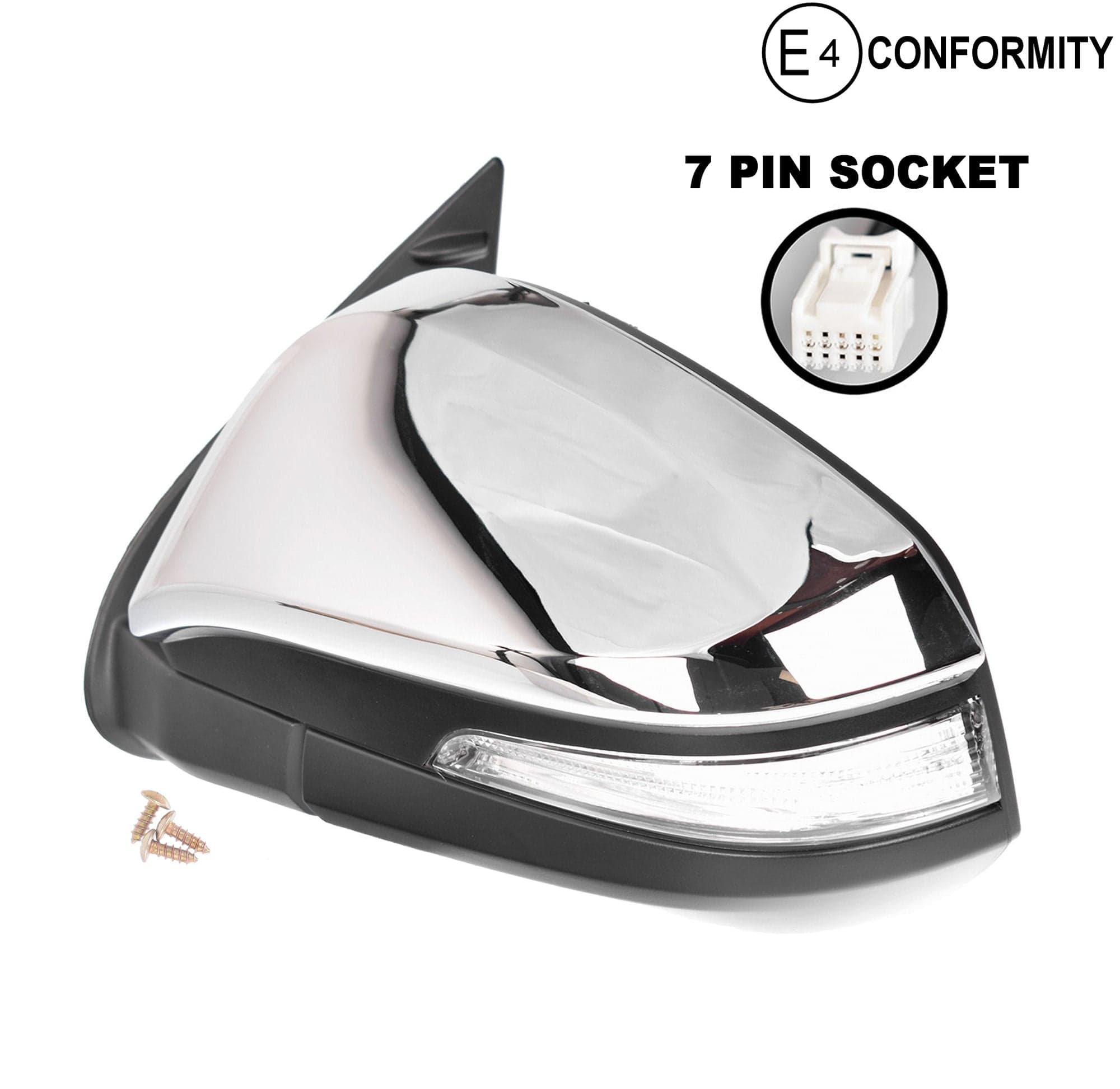 LH Left Hand Electric Door Mirror 7 Pin Chrome For Toyota Hilux SR SR5