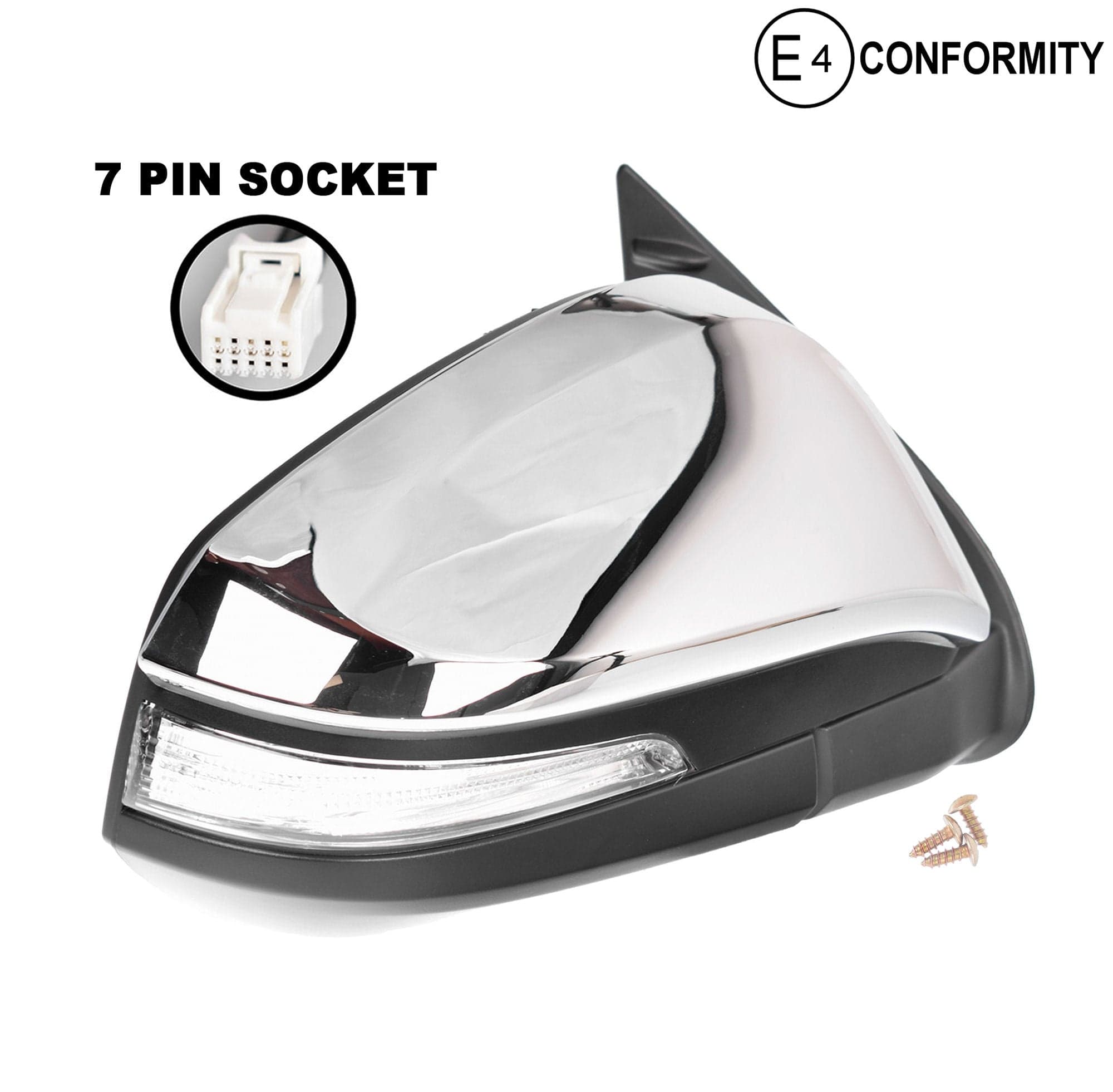 RH Right Electric Door Mirror 7 Pin Chrome For Toyota Hilux SR SR5