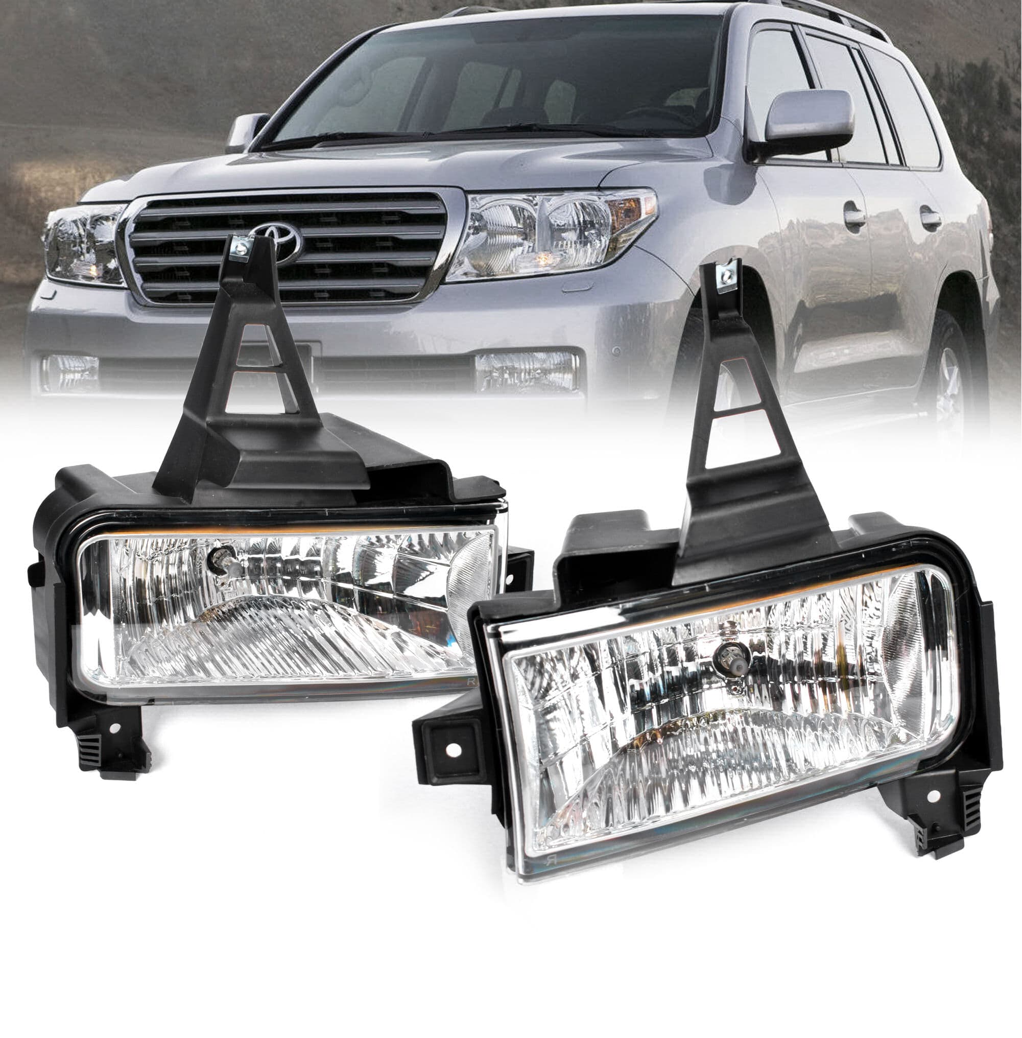 Full Set Fog Light Spot Driving Lamp KIT For Toyota Landcruiser 200 Series 07~12
