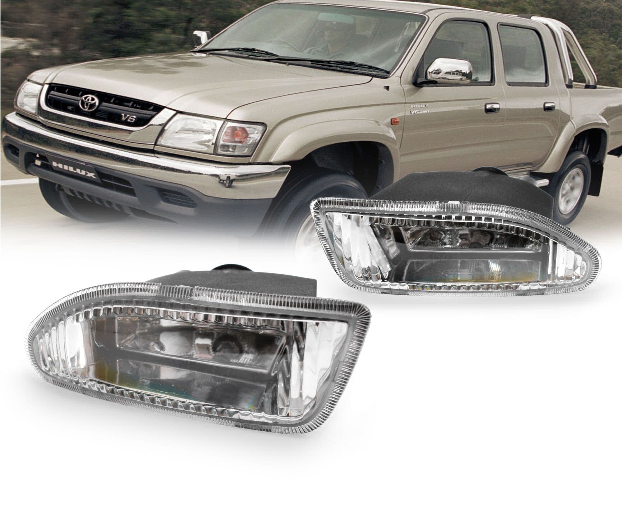 Full Set Fog Light Spot Driving Lamp KIT For Toyota Hilux Ute 2001~2005 SR5 4x4