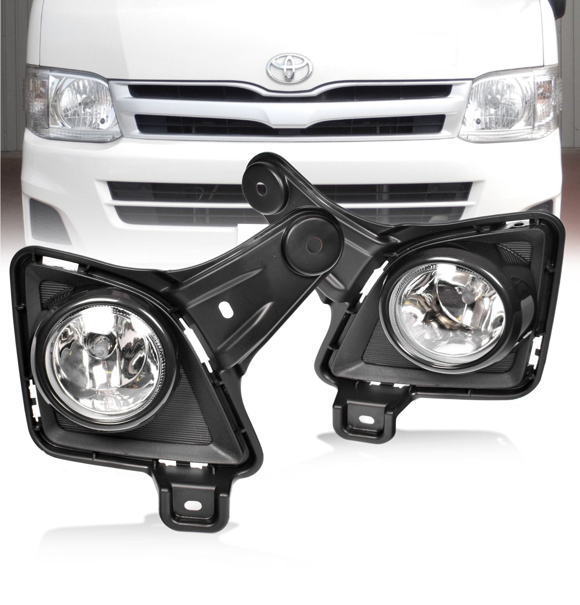 SET Fog Light Spot Driving Lamp KIT (Black) For Toyota Hiace TRH KDH