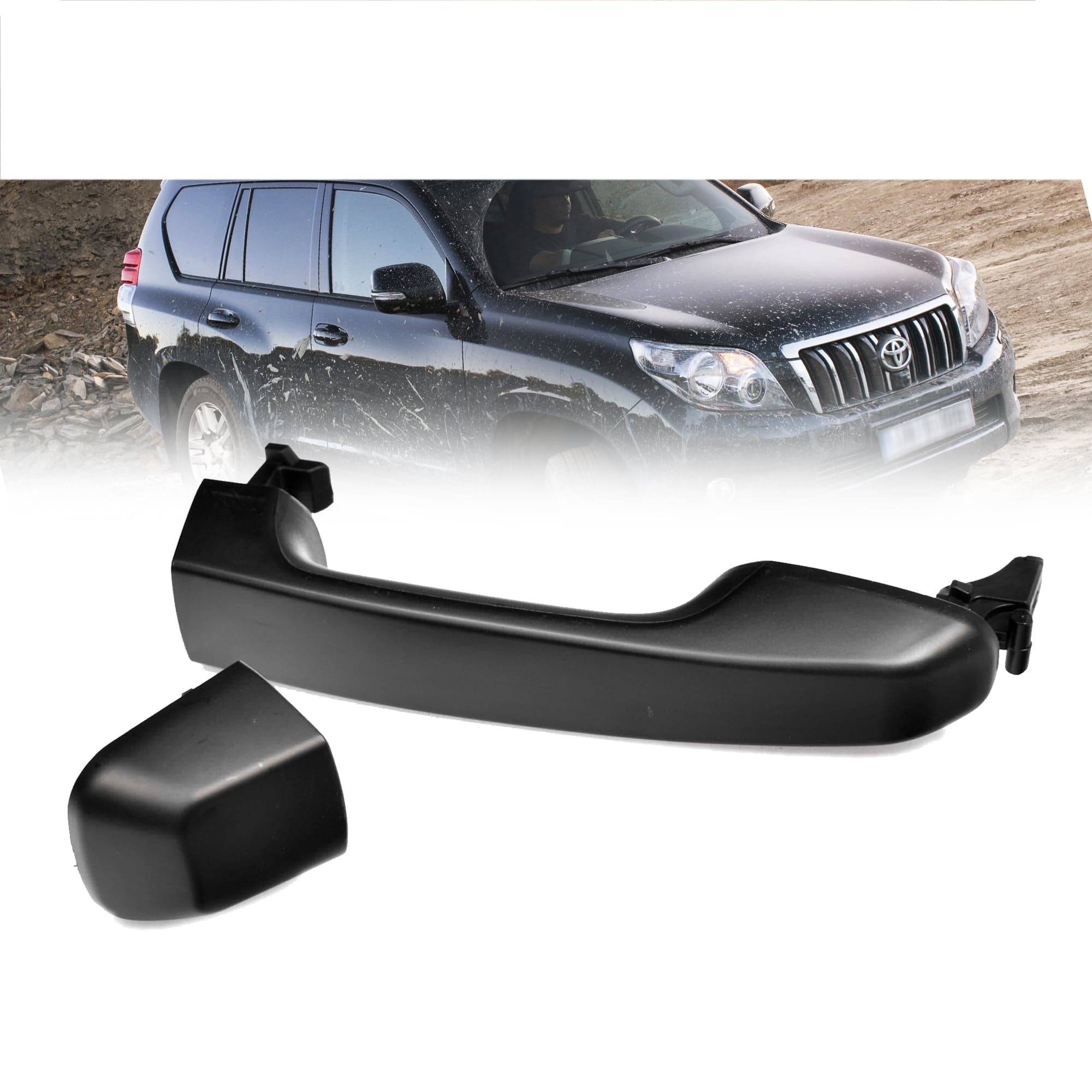 1 x REAR LH=RH Outer Door Handle Black For Toyota Prado J150 Series