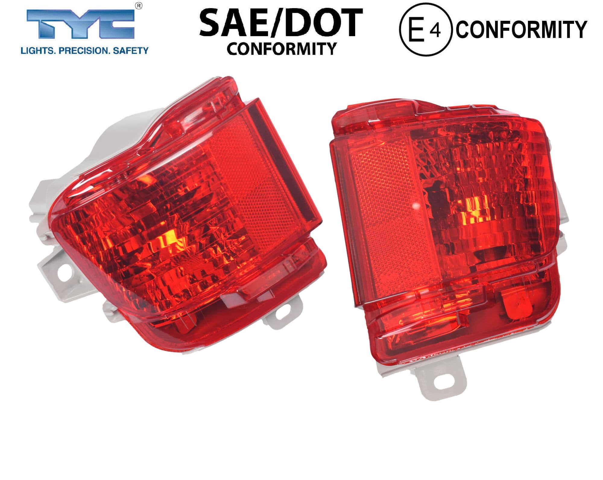Pair LH+RH Rear Bar Light Reflector For Toyota Landcruiser J200 / J202