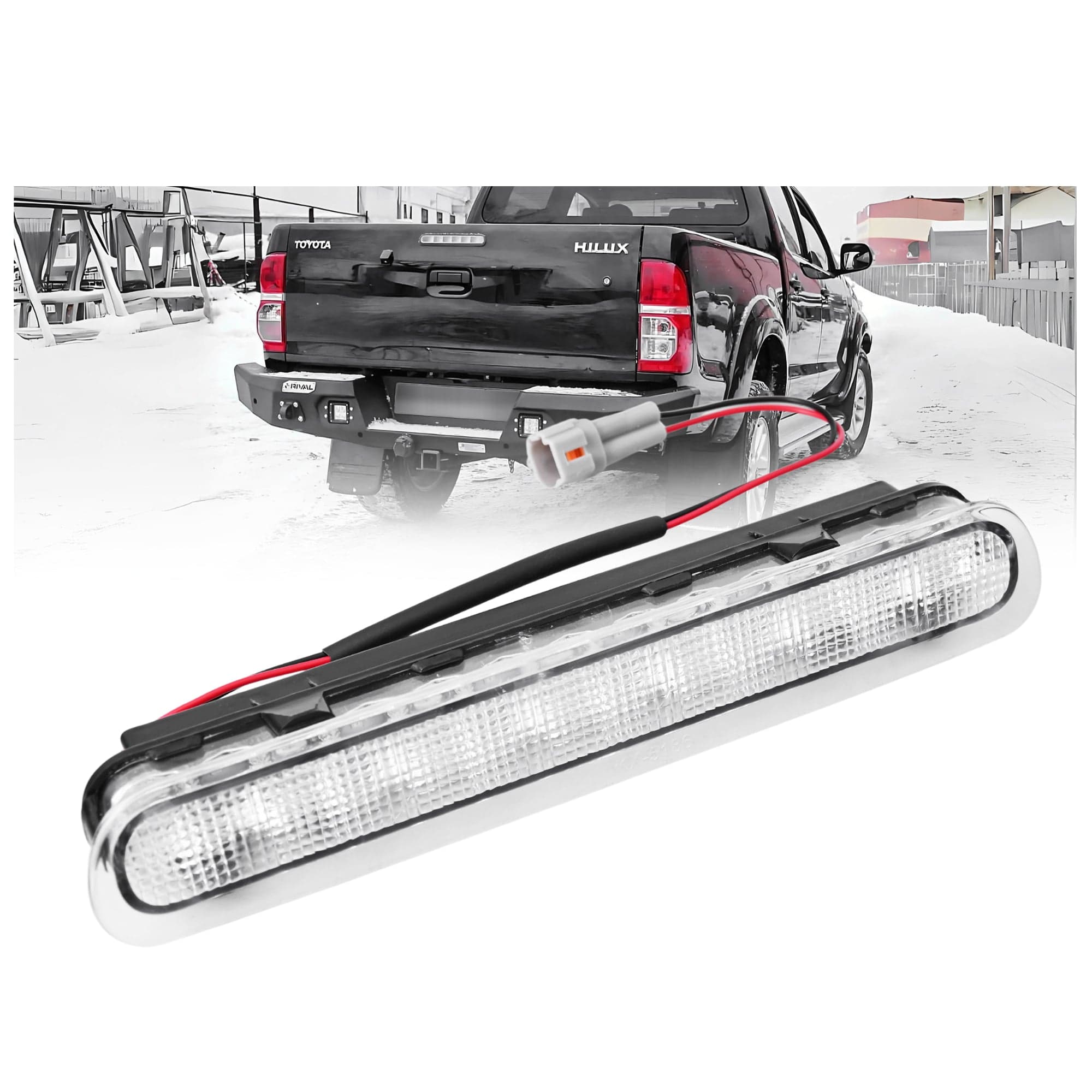 LED Centre Tailgate Tail Light 3rd Brake Lamp (Clear) For Toyota Hilux