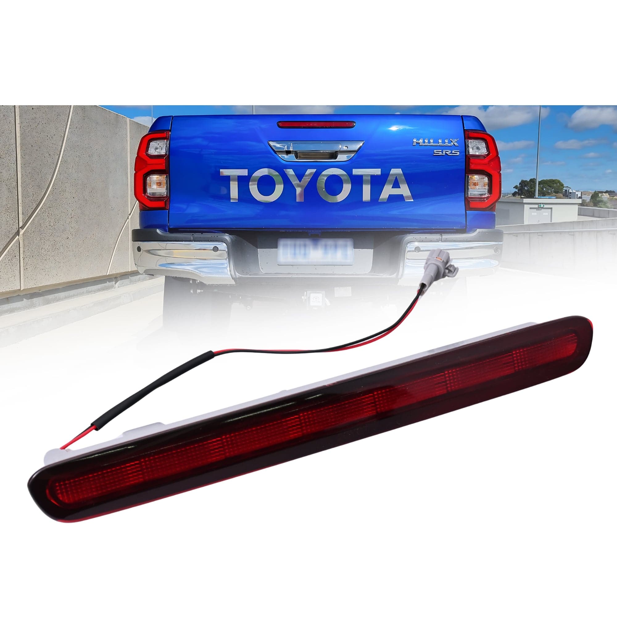 LED Centre Tailgate Tail Light 3rd Brake Lamp (Red) For Toyota Hilux Ute 15~25