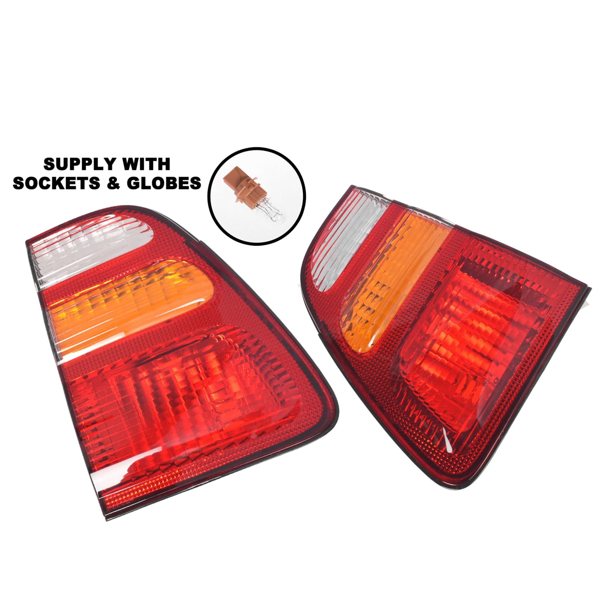 Pair LH+RH Tailgate Light Inner Tail Lamp For Toyota Landcruiser J100 1998~2002