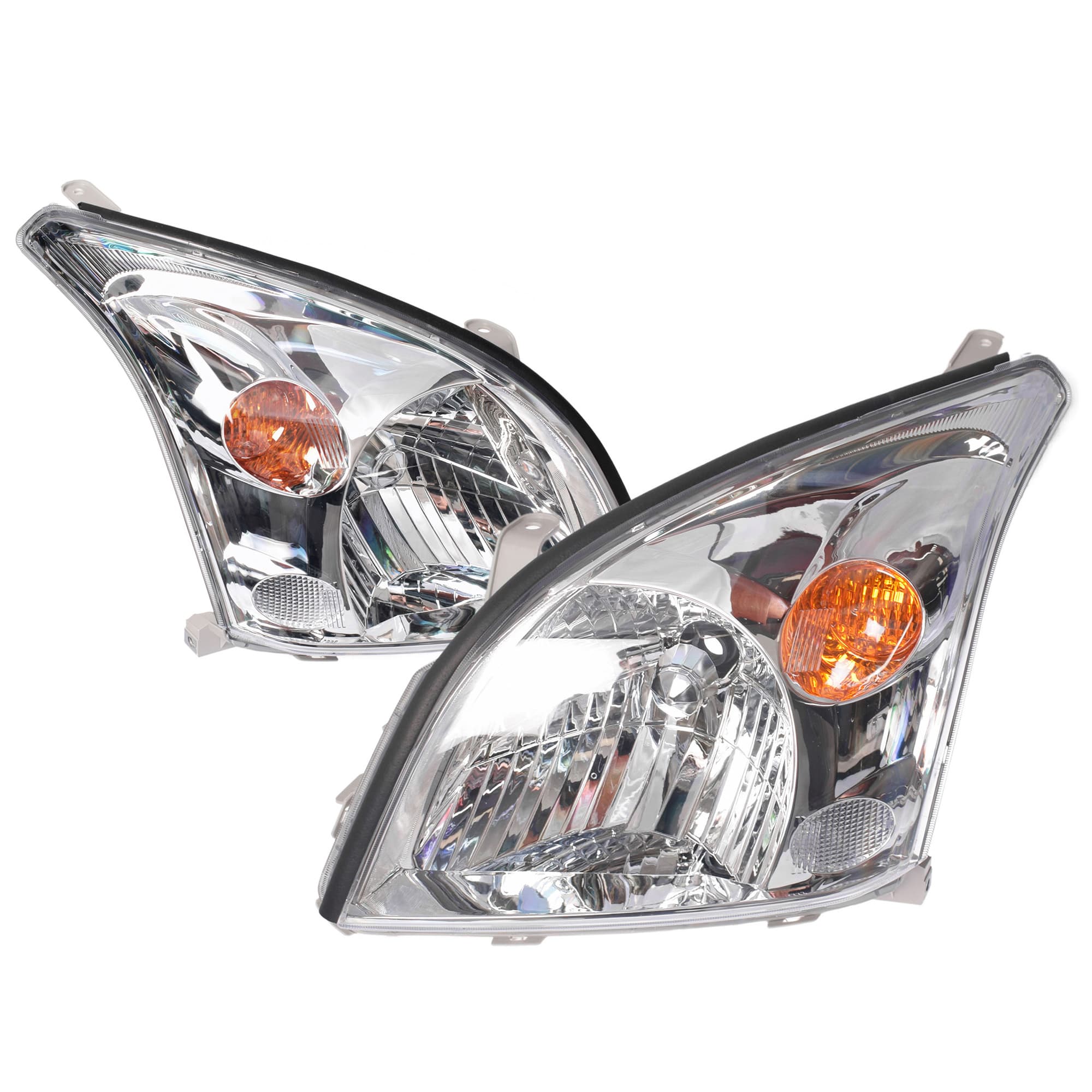 Pair LH+RH Head Light Lamp Chrome For Toyota Landcuiser Prado J120
