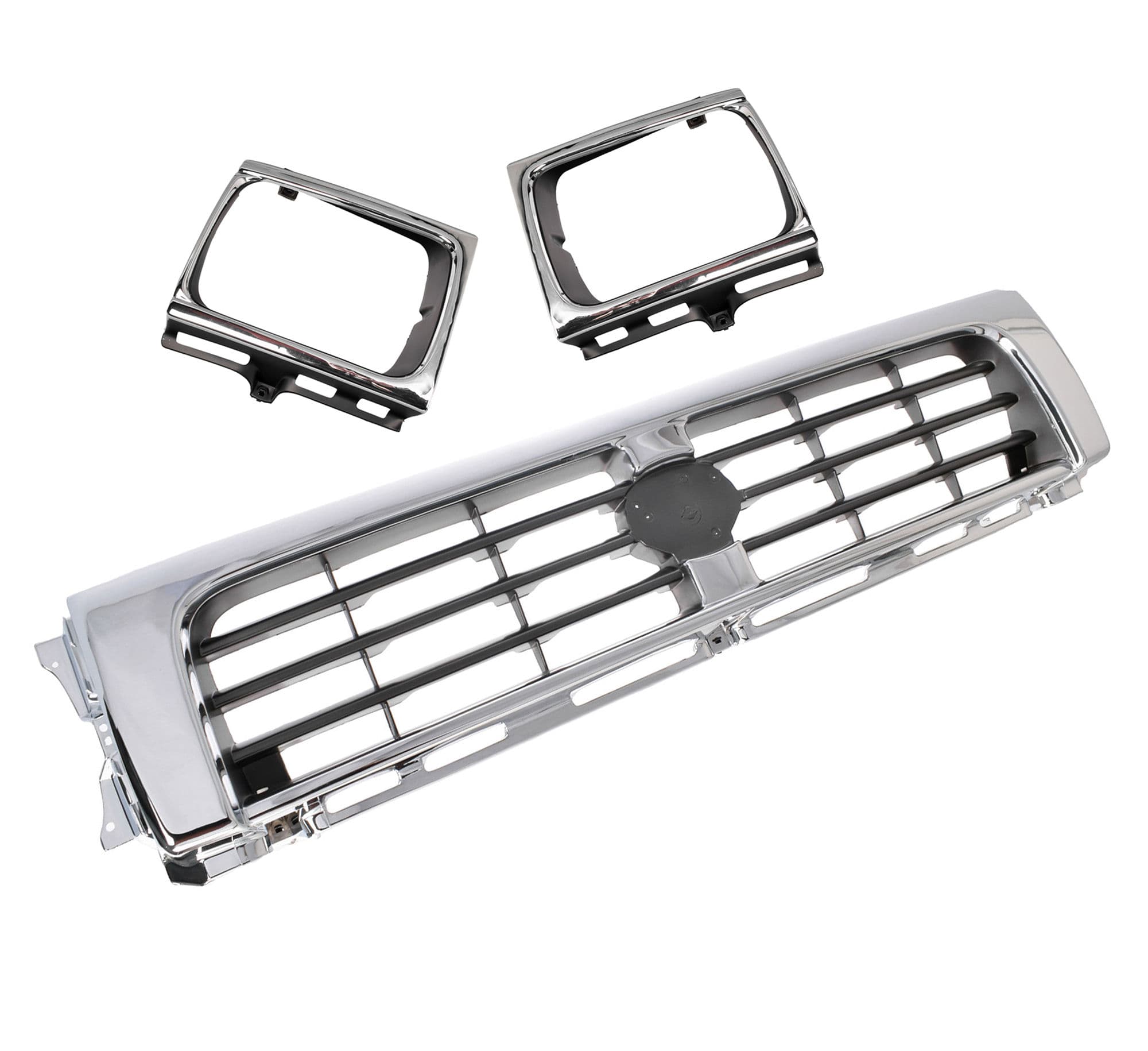 Front Main Grille + Head Light Rims Chrome For Toyota Hilux 4WD LN106 1994~1997