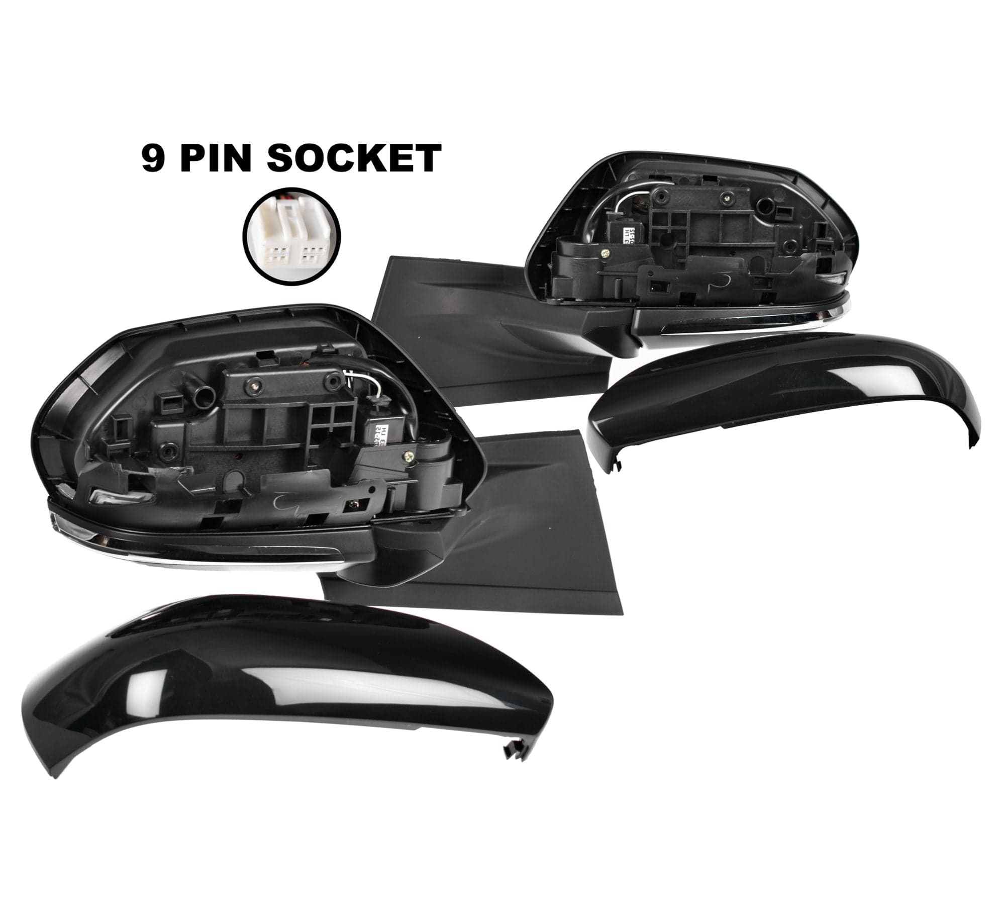 Pair LH+RH Electric Door Mirror 9 Pin For Toyota Prius ZVW50 Hatch