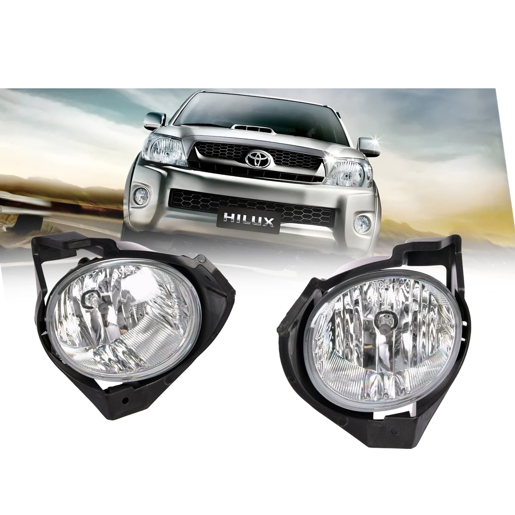 Full Set Fog Light Spot Driving Lamp KIT For Toyota Hilux 2008~2012 Ute SR SR5