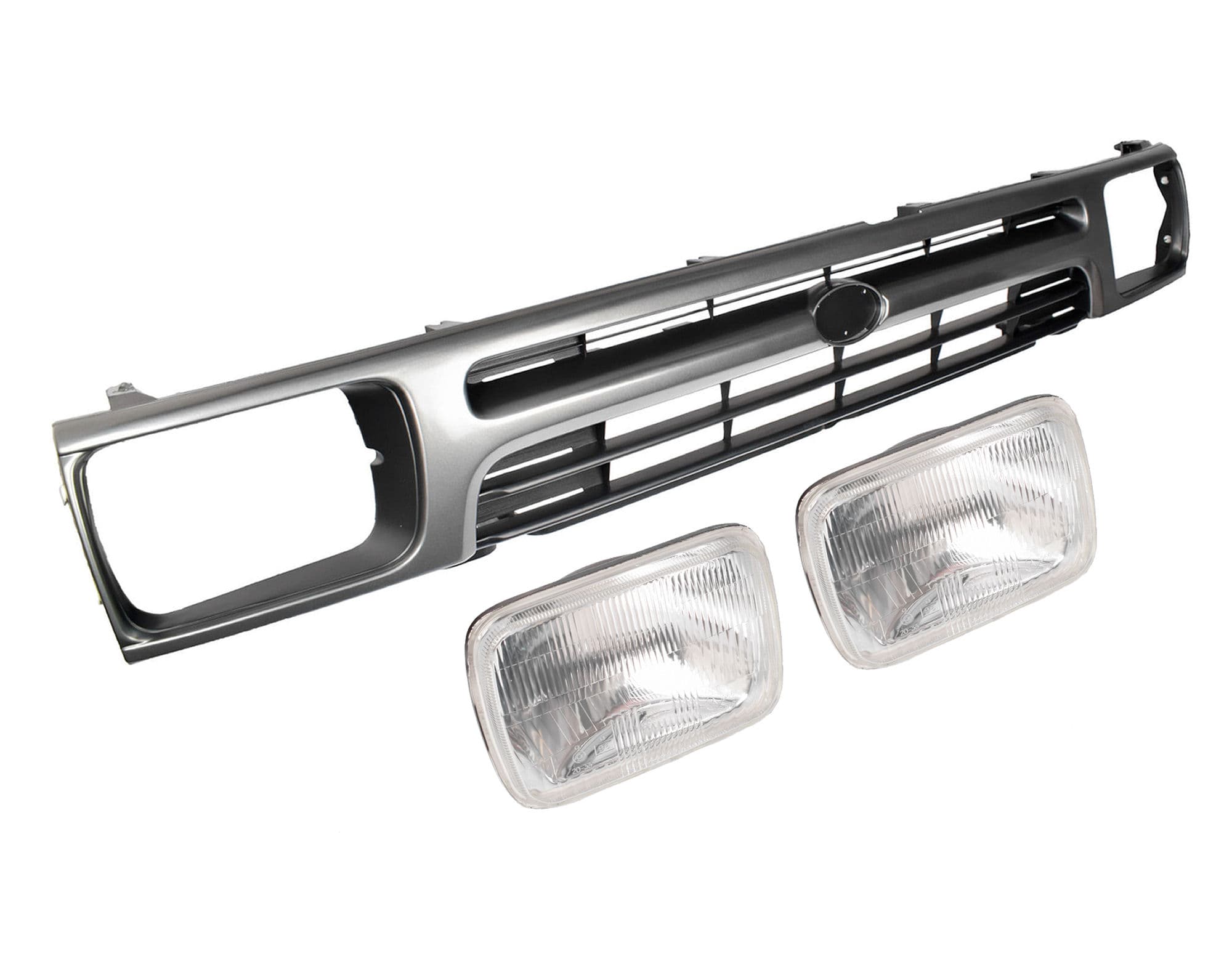 Main Radiator Grille + Head Lights Silver For Toyota Hilux 2WD RN85 1991~1994
