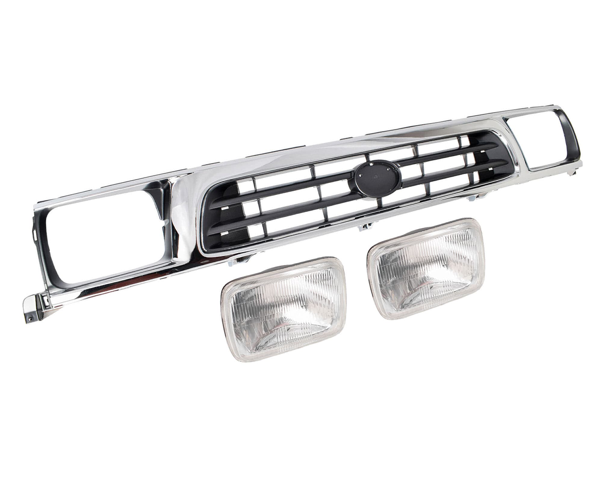 Main Radiator Grille + Head Lights Black For Toyota Hilux 2WD Ute RN147 97~01