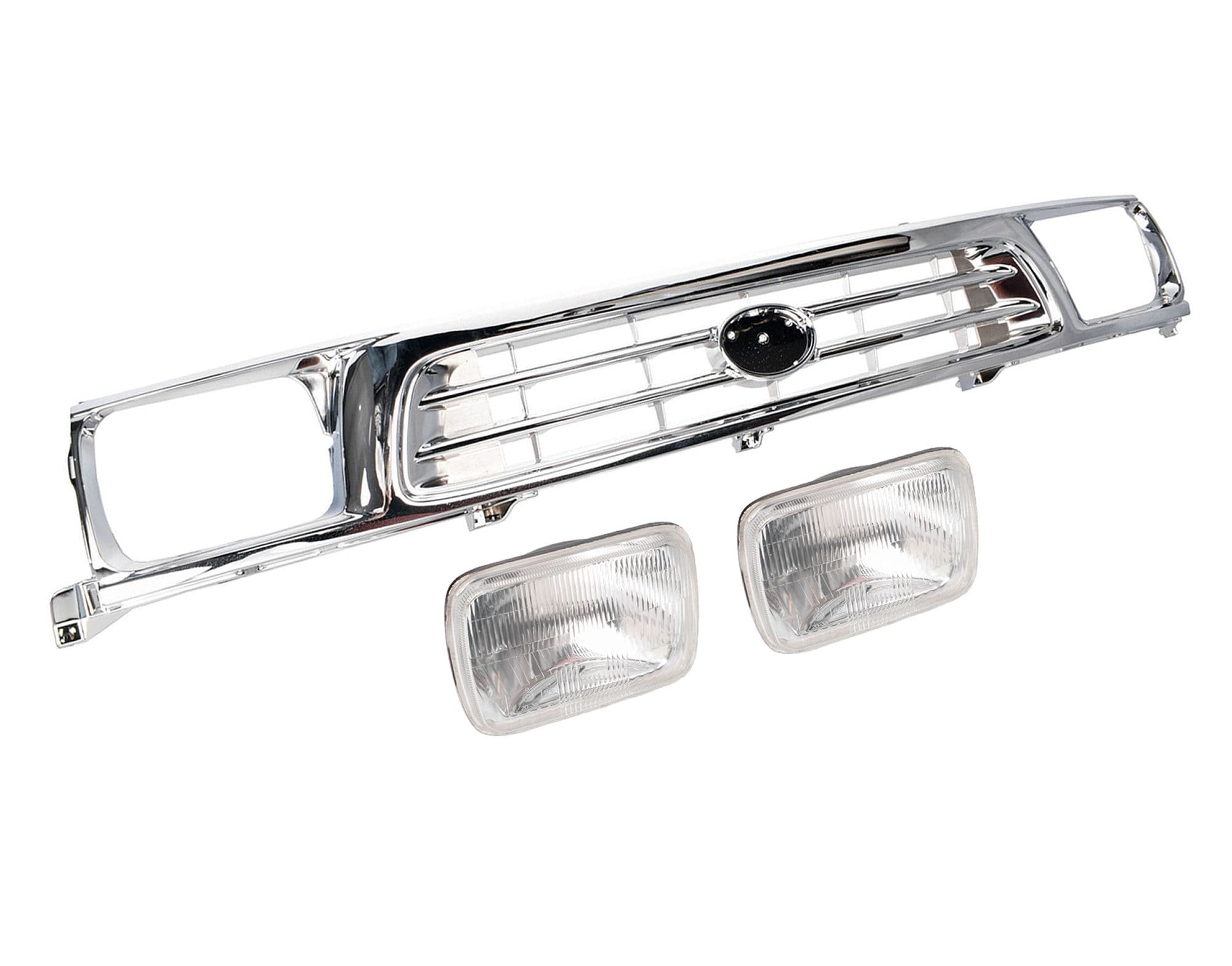 Main Radiator Grille + Head Lights Chrome For Toyota Hilux 2WD Ute RN147 97~01