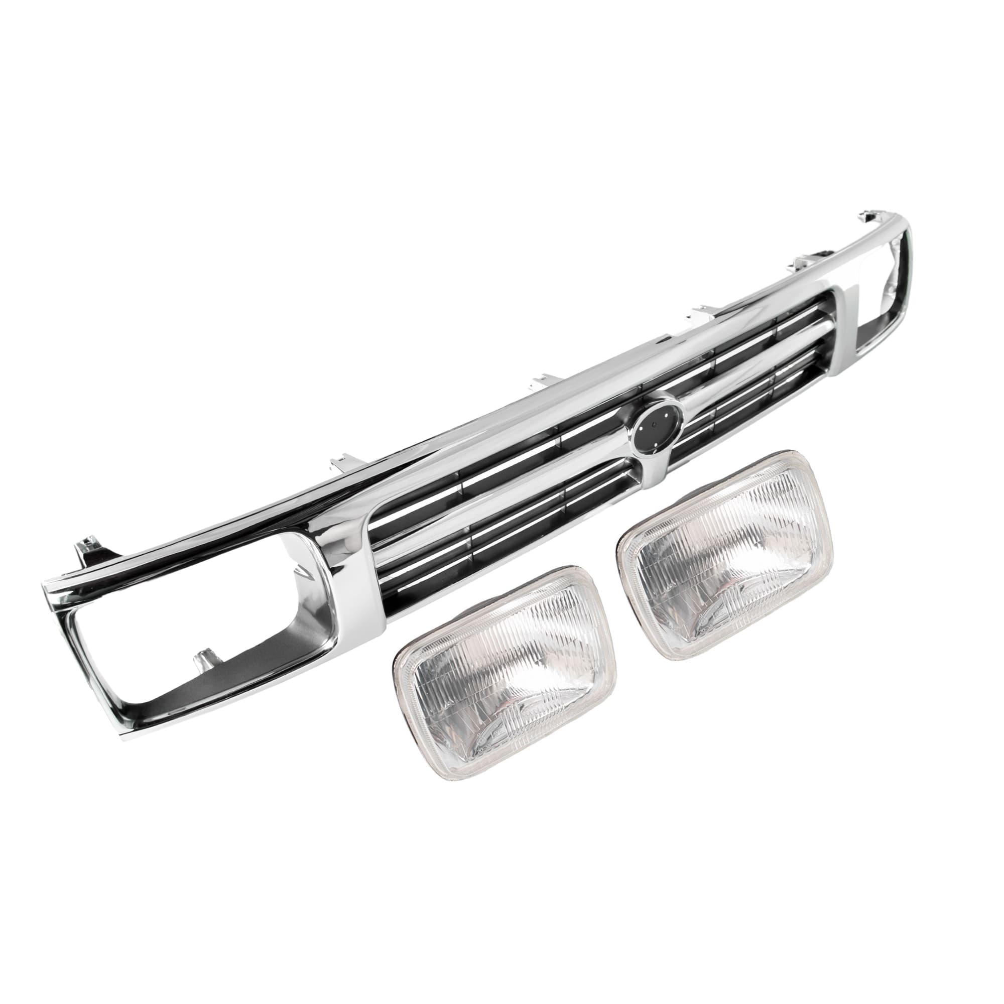 Main Radiator Grille + Head Lights Grey Chrome For Toyota Hilux 2WD RN85 94~97
