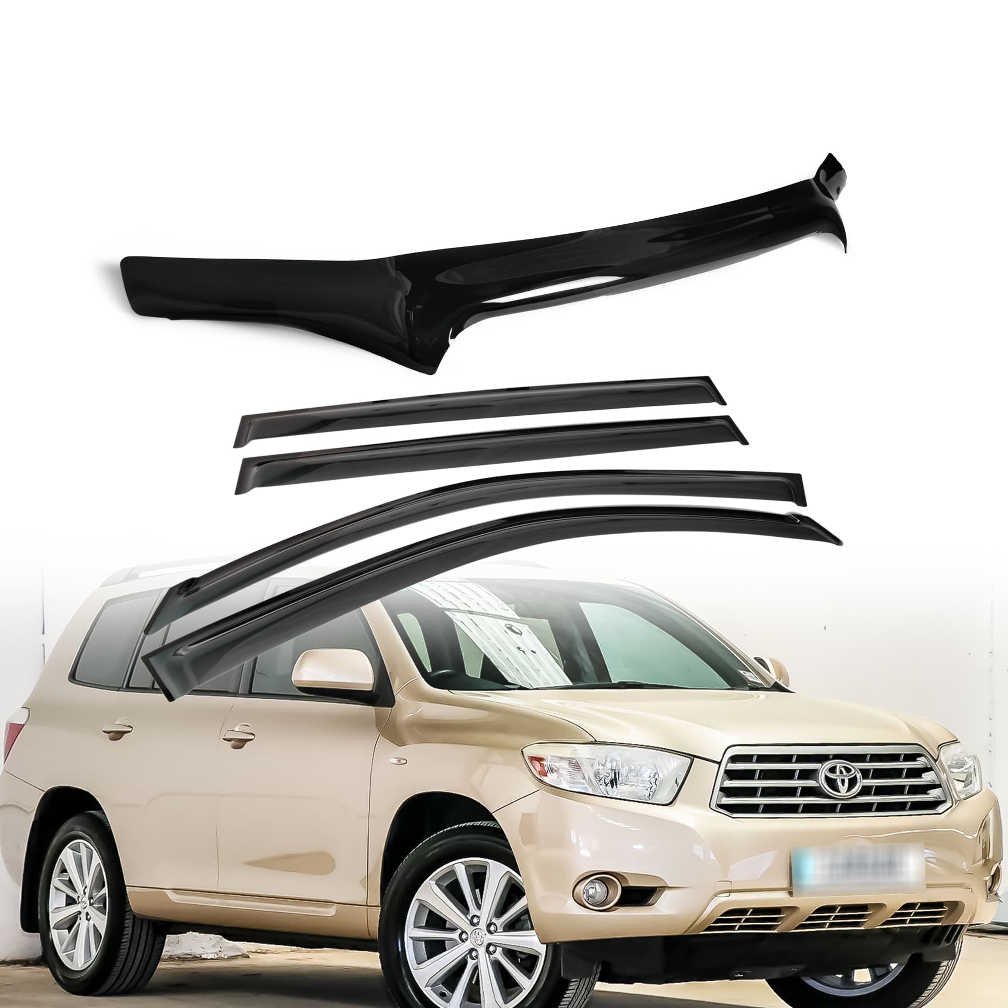 Bonnet Protector + Weathershield Visors For Toyota Kluger GSU40 Series