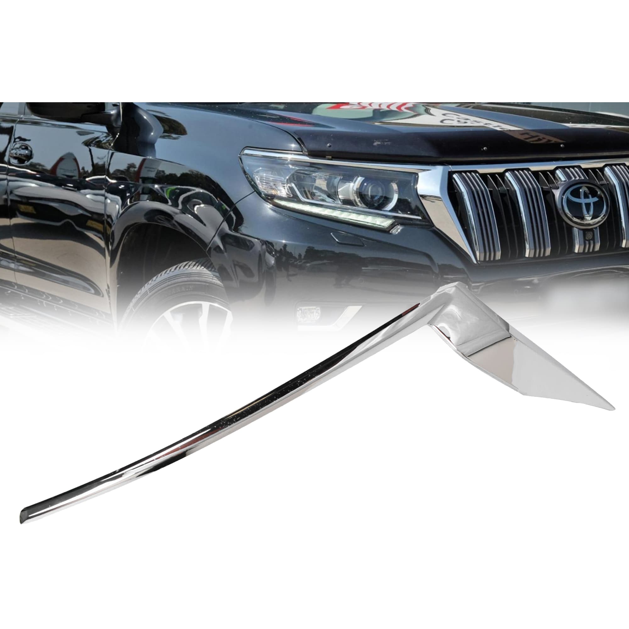 RH Right Head Light Mould Trim Chrome For Toyota Landcruiser Prado J150 17~23