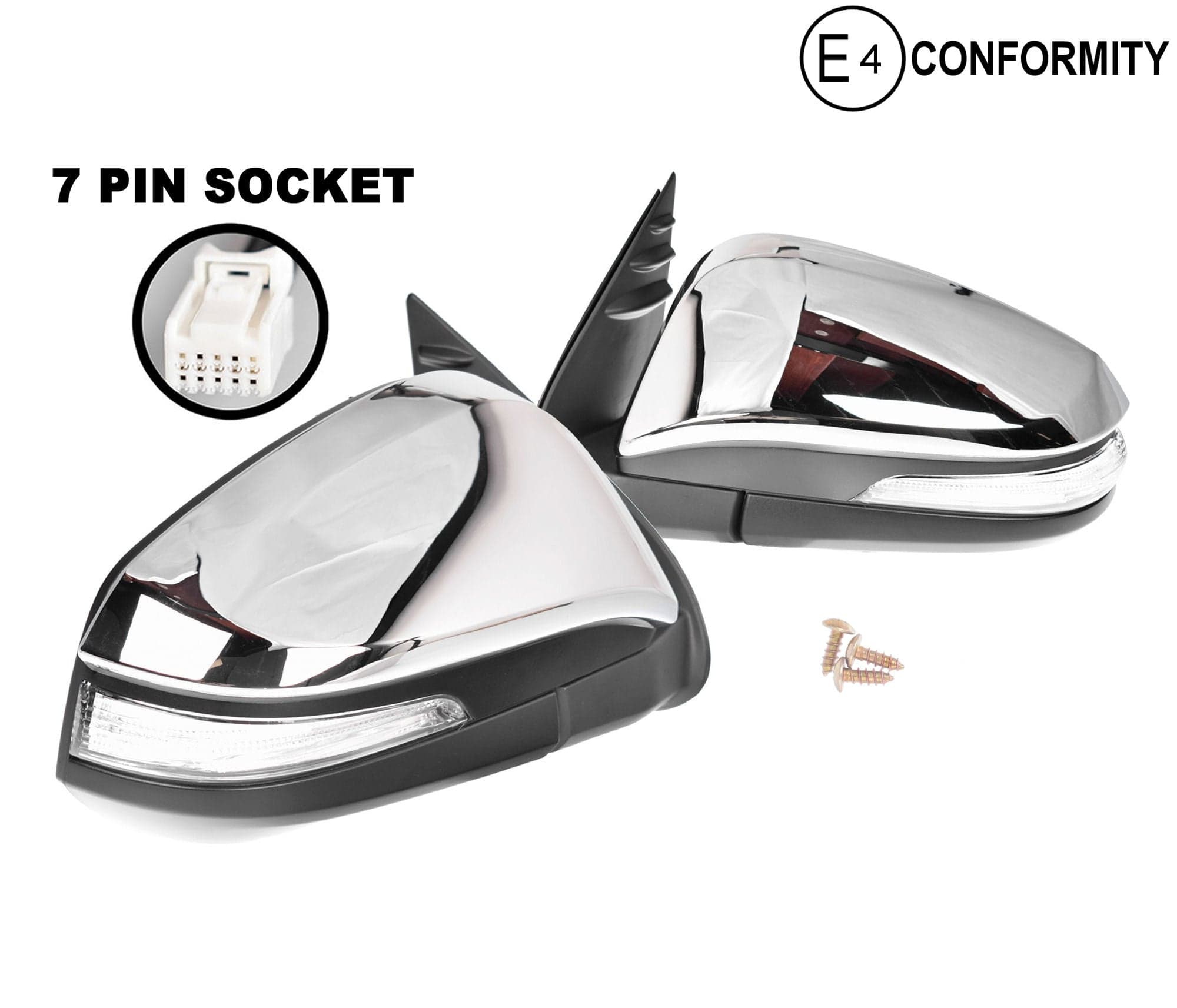 Set LH+RH Electric Door Mirror 7Pin Chrome For Toyota Fortuner GUN156R 2015~On