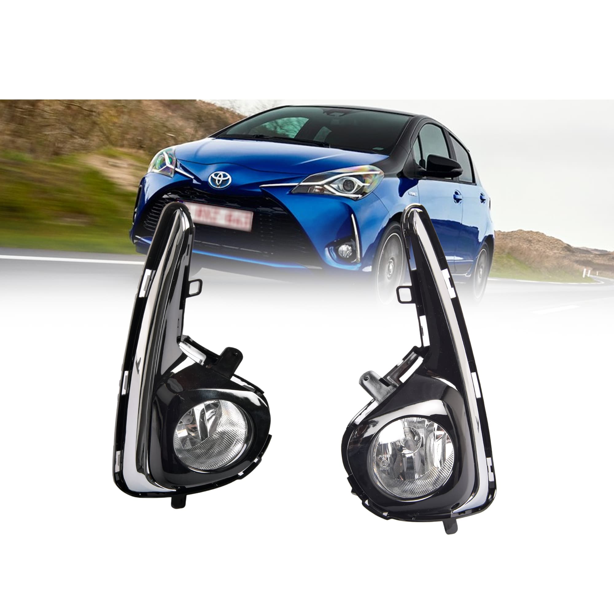 Fog Light Spot Driving Lamp KIT For Toyota Yaris Hatch NCP130 NCP131