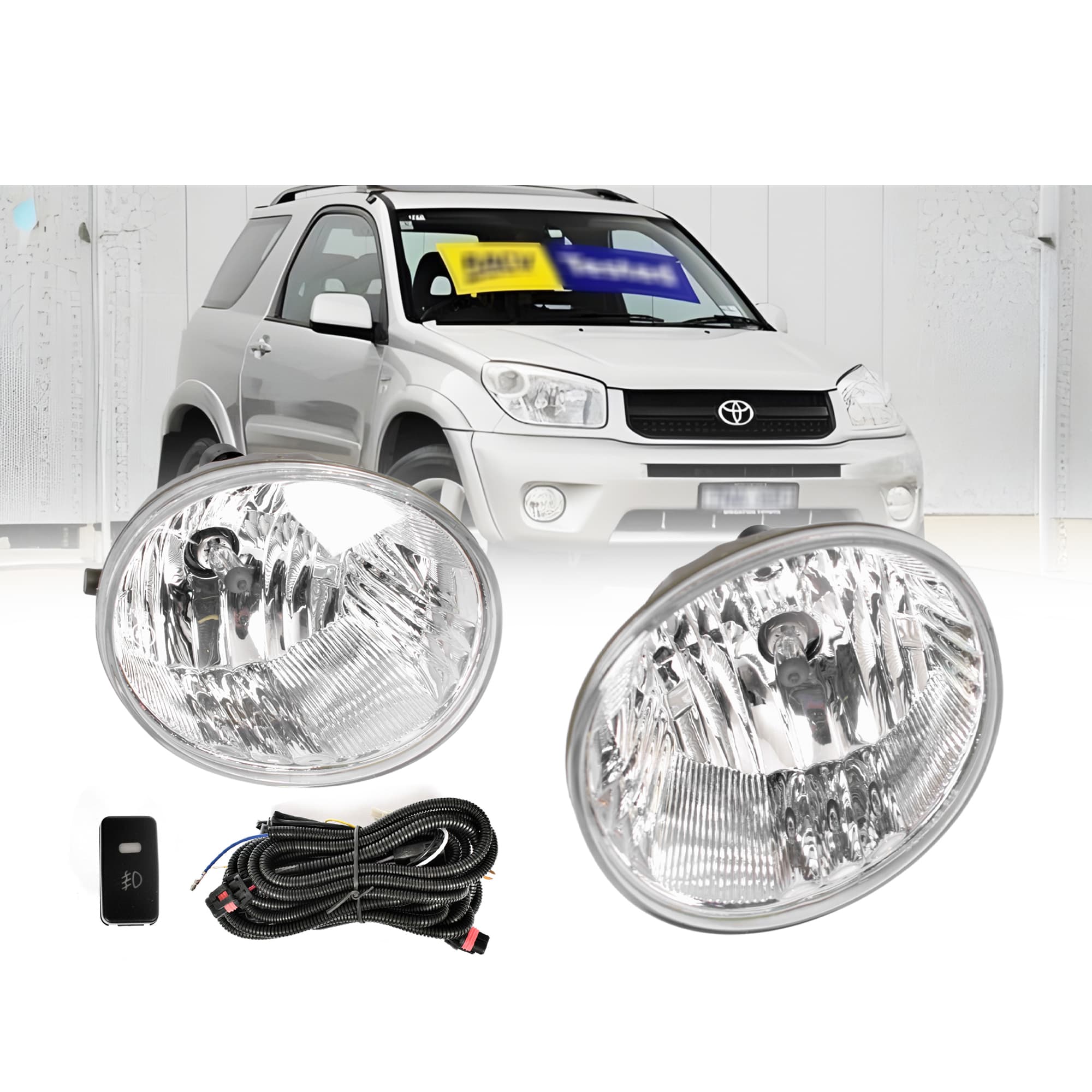 Full Set Fog Light Spot Driving Lamp KIT For Toyota RAV4 20 Series 2