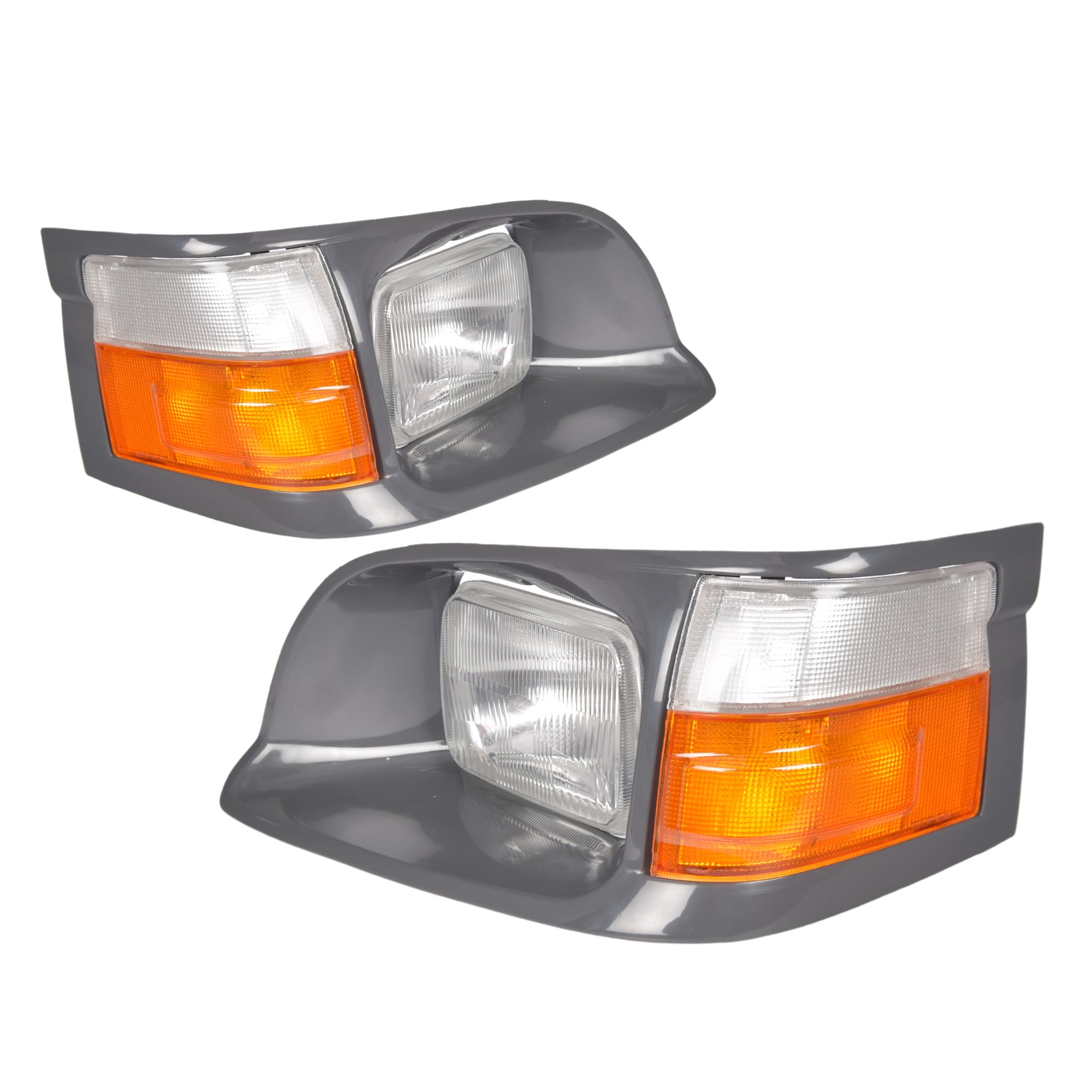 Pair LH+RH Head Light Case Rim + Lamp + Indicator For Toyota Hiace RZH 1998~2005