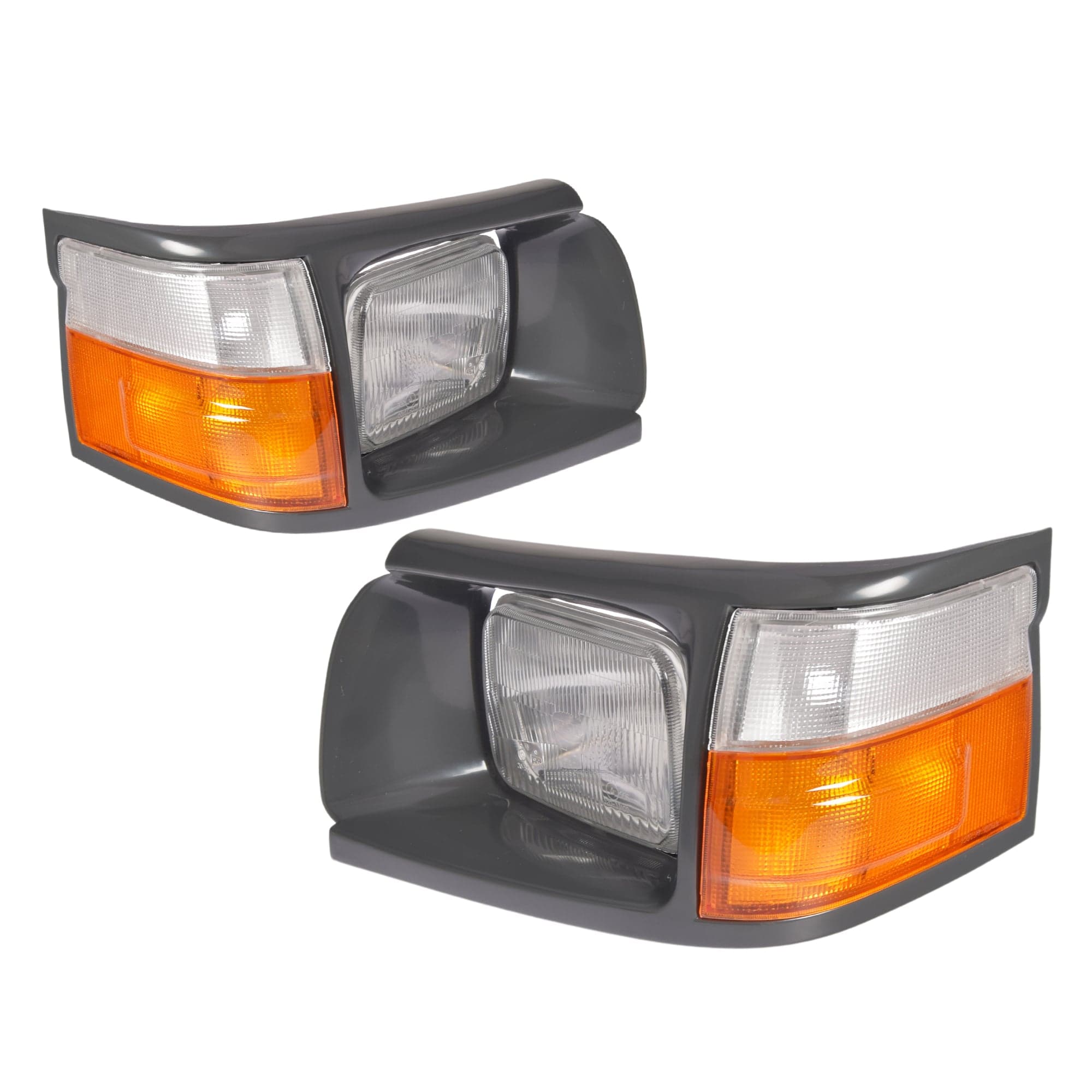 Pair LH+RH Head Light Rim L.Grey + Lamp + Indicator For Toyota Hiace 1989~1998