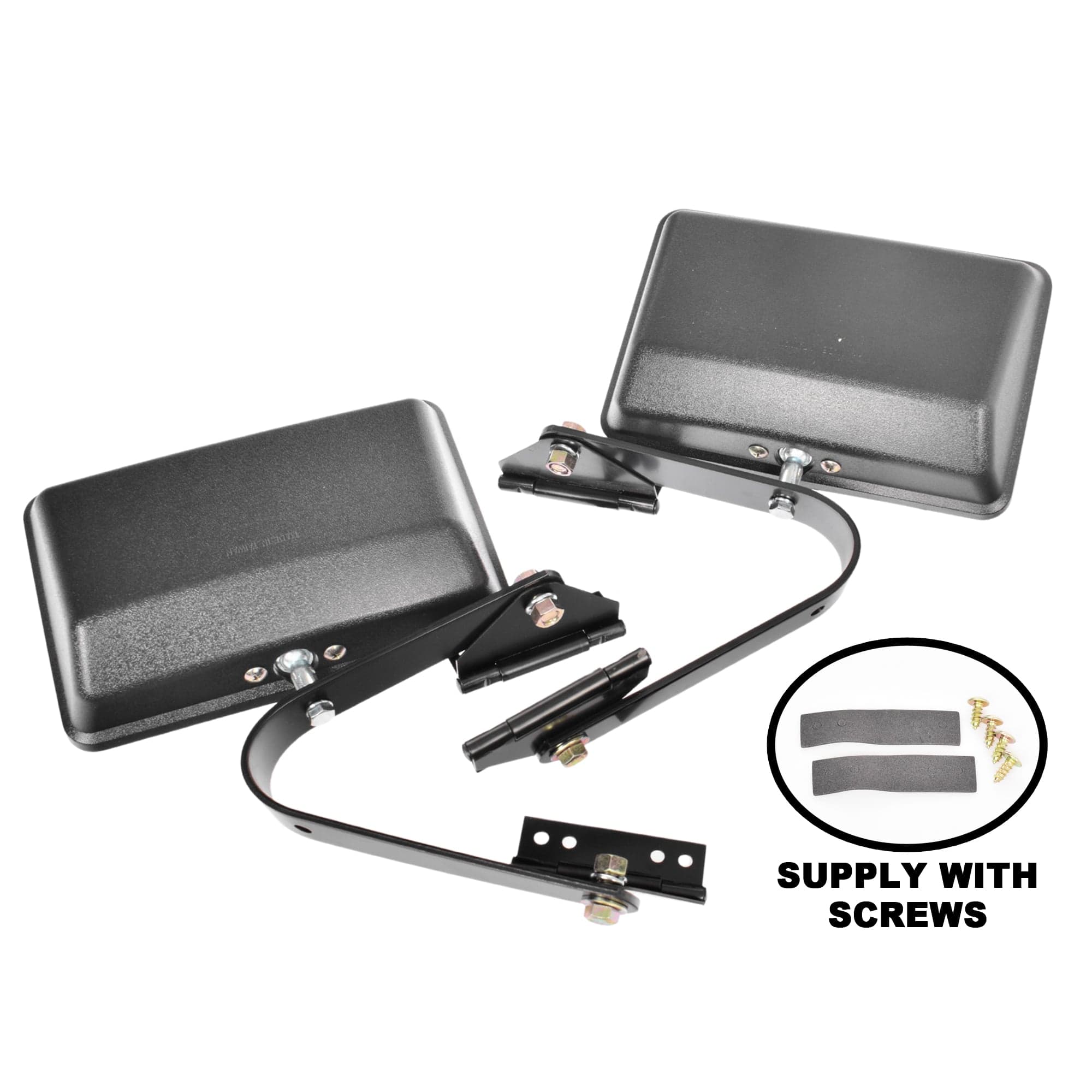 Rectangular Door Mirror w/Arm Pair LH+RH For Toyota Hilux Tray Ute Black