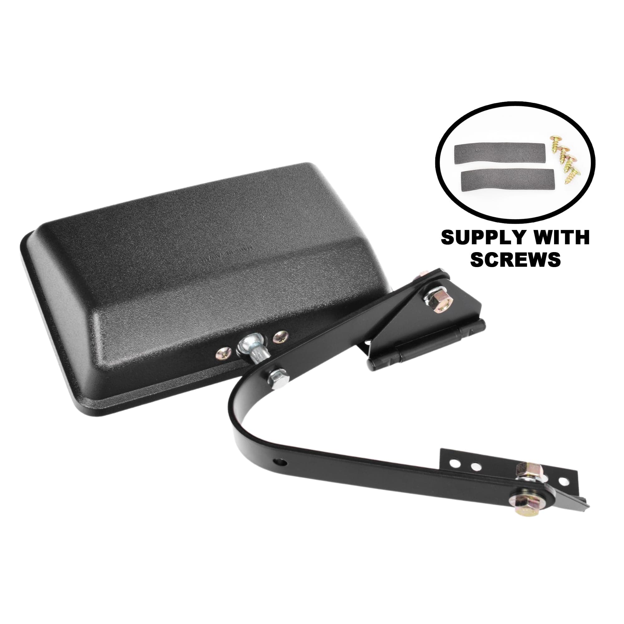 Rectangular Black Door Mirror X1 For Toyota Landcruiser Tray Ute 16cm