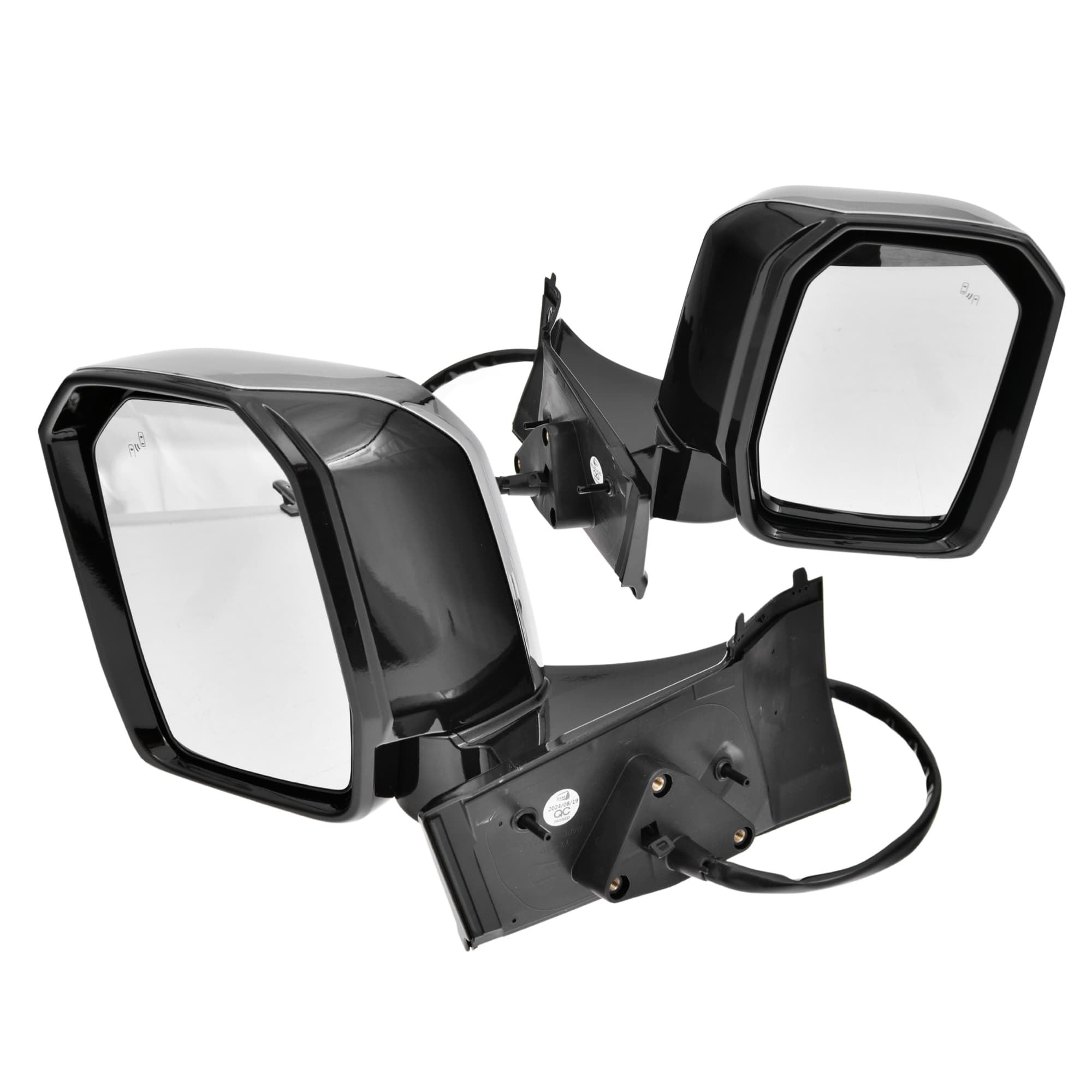 Pair LH+RH Door Mirror Single Glass + Blindspot Chrome For Toyota Hiace 2019~On view 2