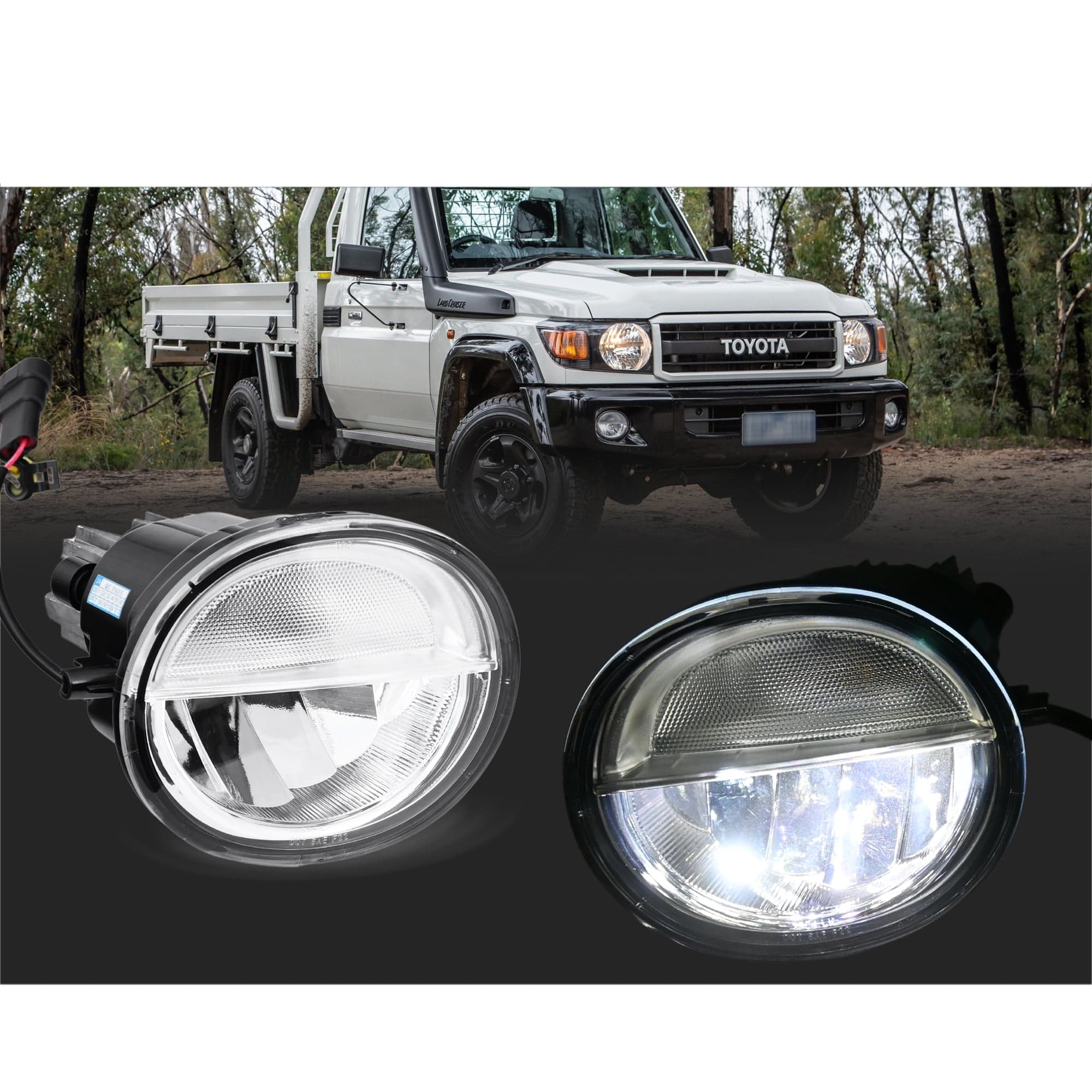Set LED Fog Light Spot Driving Lamp KIT For Toyota Landcruiser 70 Series 07~23