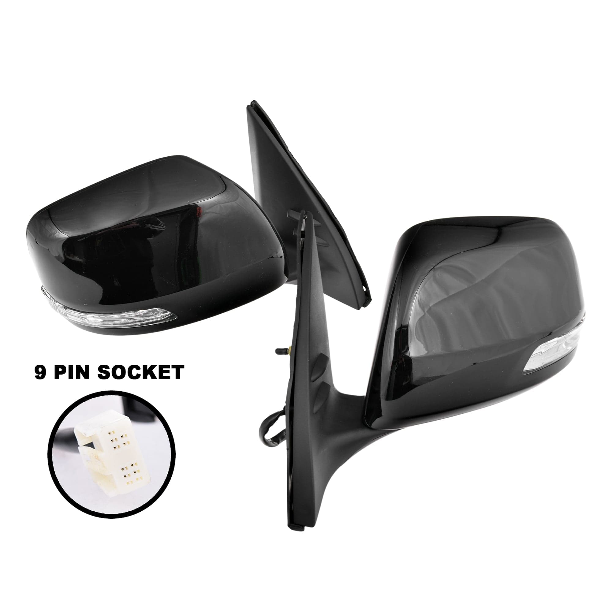 TYC Pair LH+RH Door Mirror 9 Pin For Toyota Landcruiser Prado J150 13~23 *Emark