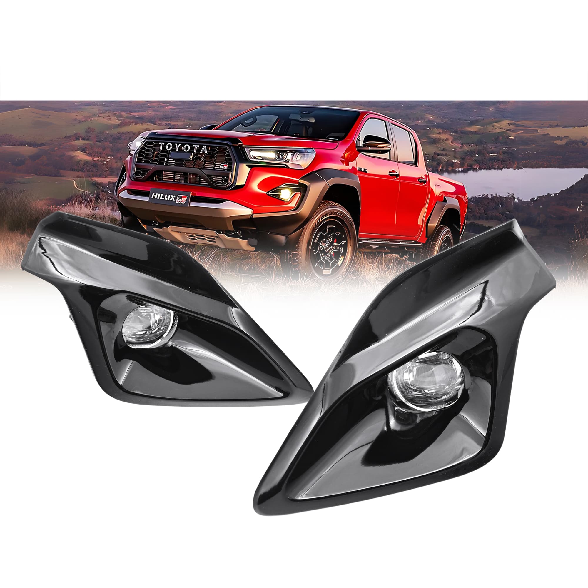 Full LED Fog Light Spot Driving Lamp KIT For Toyota Hilux GR Sport