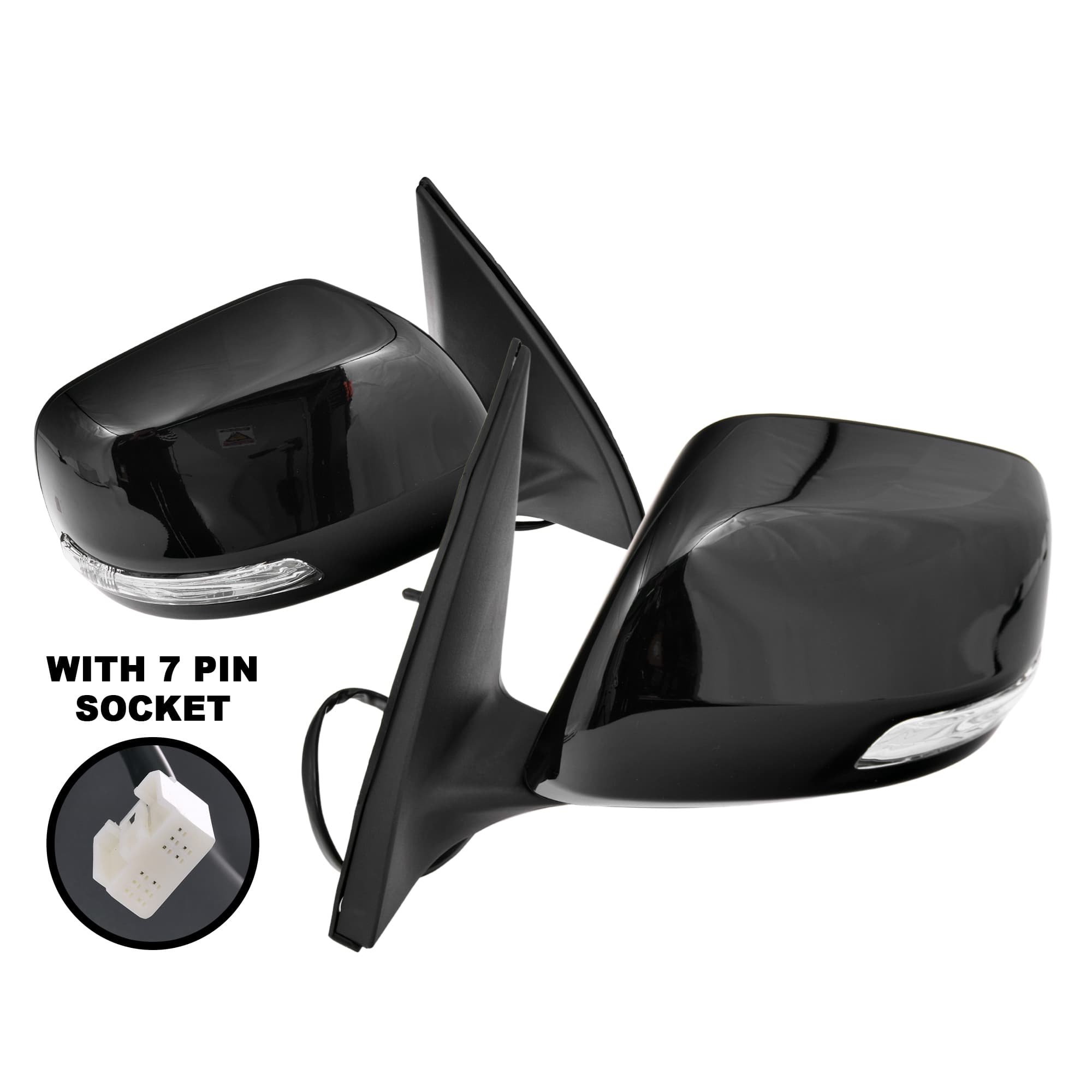TYC Pair LH+RH Door Mirror 7 Pin For Toyota Landcruiser Prado J150 09~13 *Emark