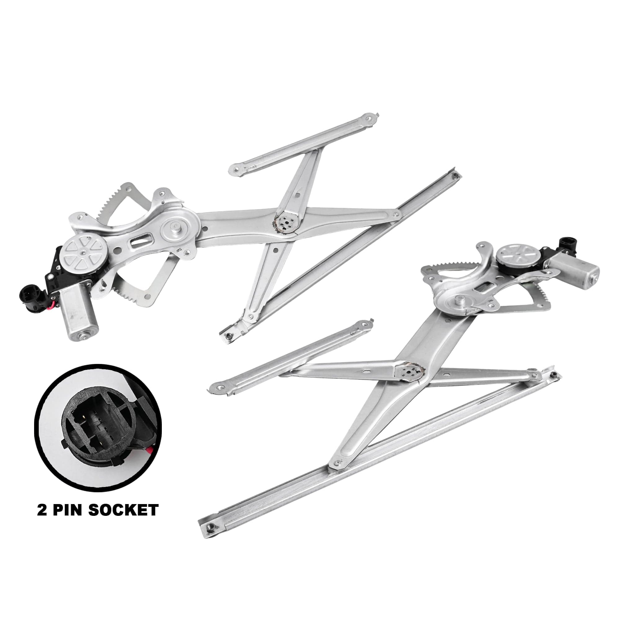 FRONT Pair LH+RH Electric Window Regulator 2 Pin Motor For Toyota Hilux 05~15