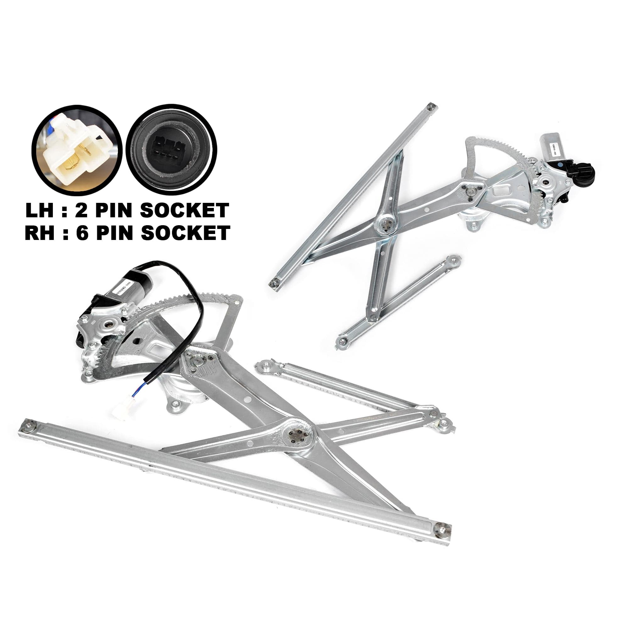FRONT Pair LH+RH Electric Window Regulator 6 Pin Motor For Toyota Hilux 05~15
