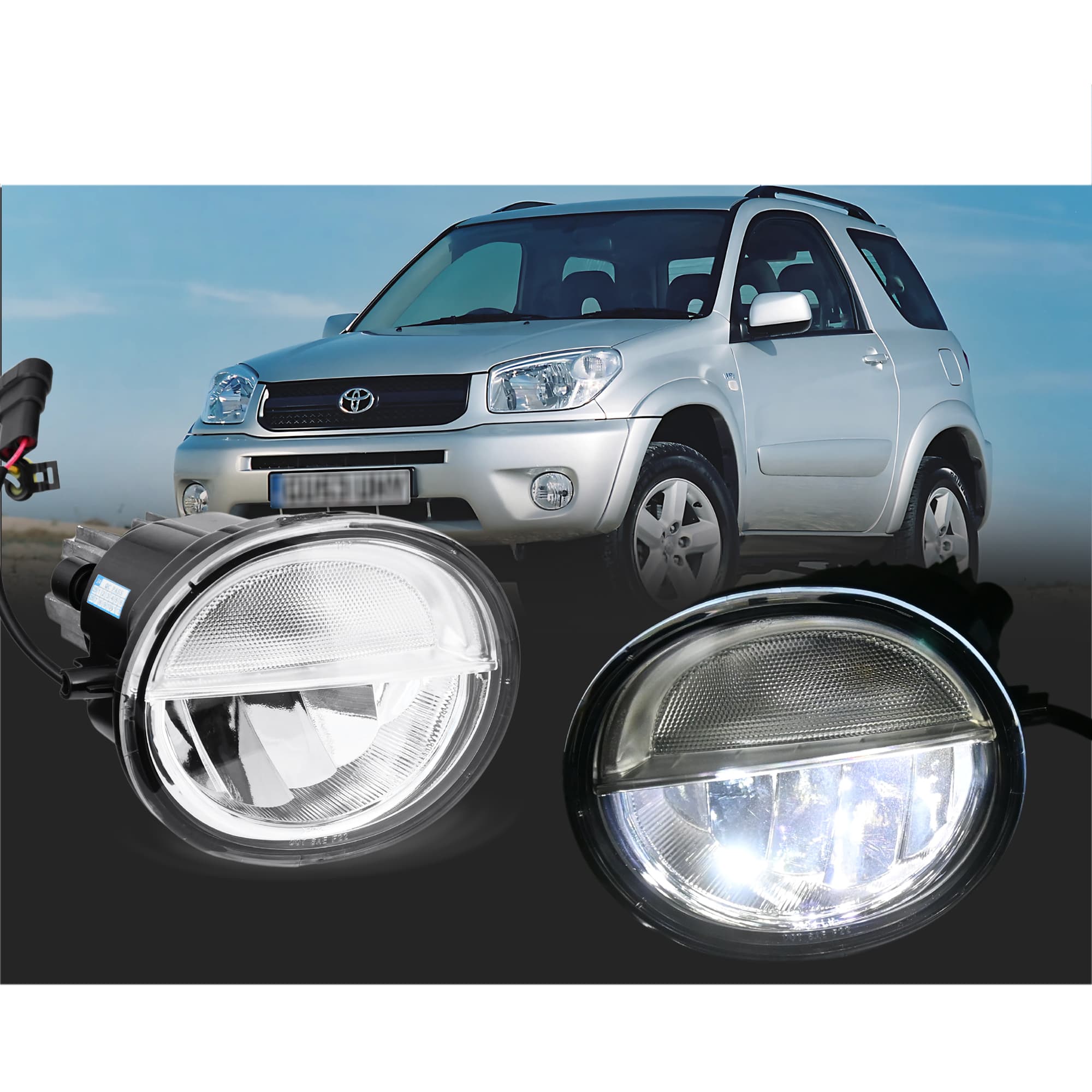 Set LED Fog Light Spot Driving Lamp KIT For Toyota RAV4 20 Series 2