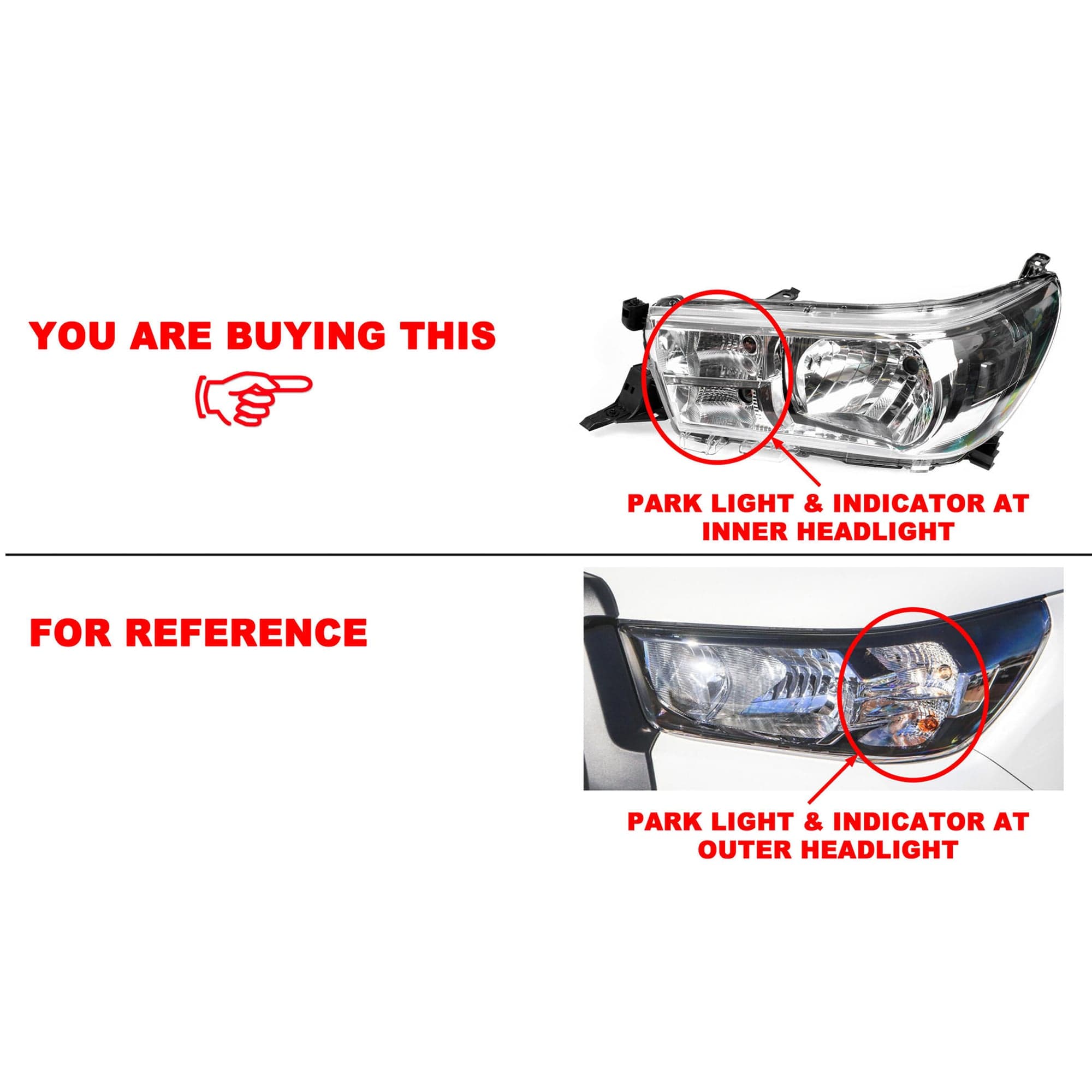 LH LHS Left Hand Head Light Lamp For Toyota Hilux Workmate Ute view 2